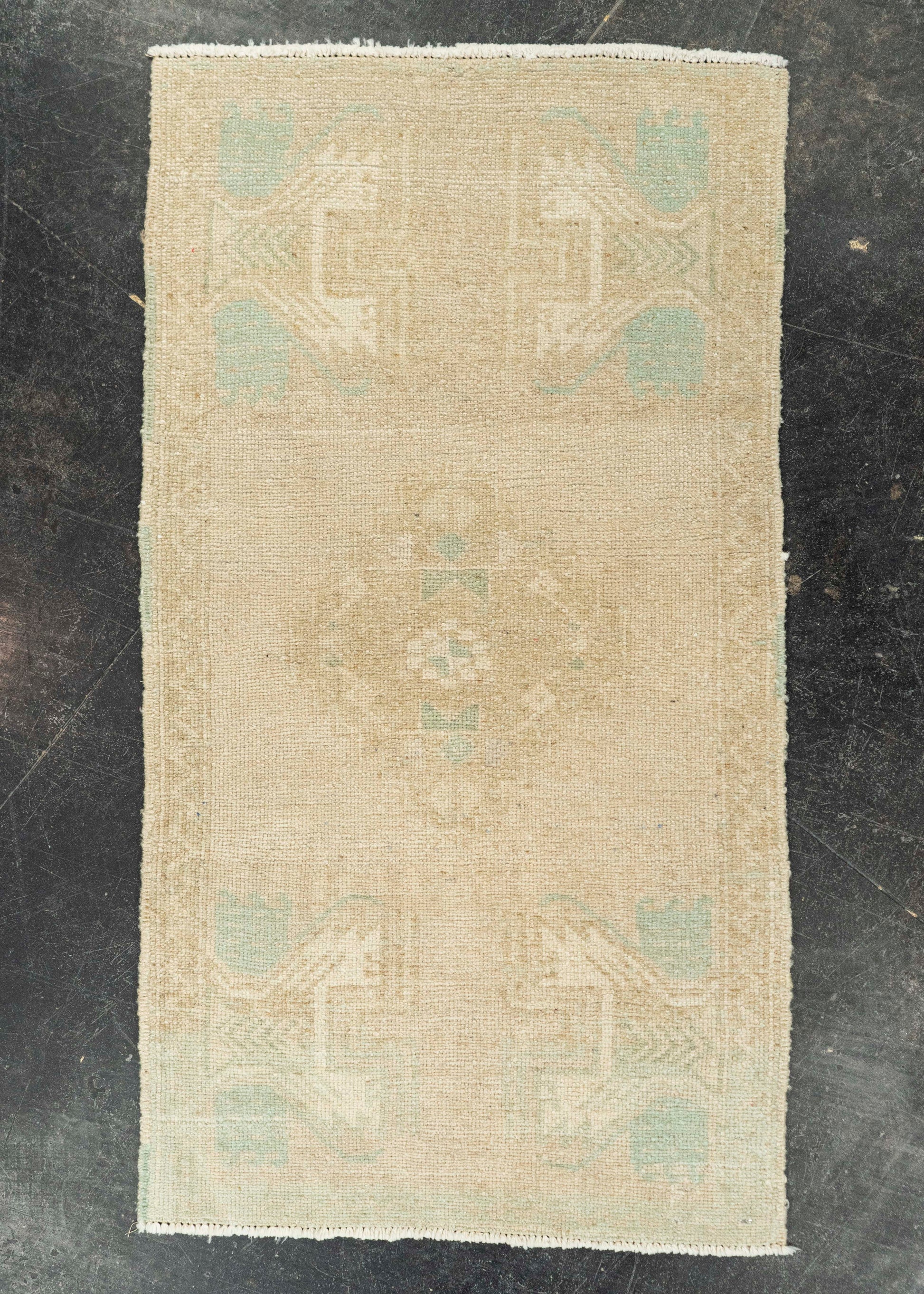 Turkish Mini Rug Oriental Hand Knotted Vintage Rug 1'7" x 2'11" #21239
