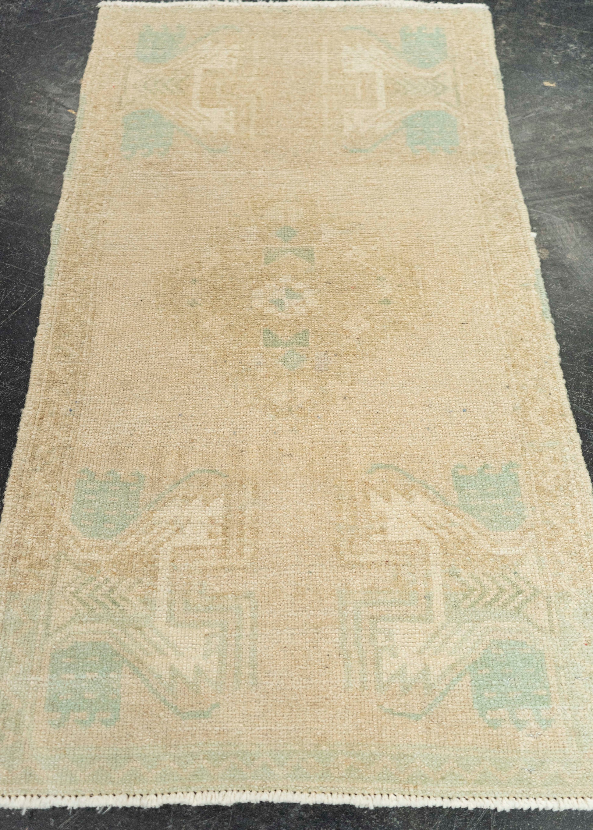 Turkish Mini Rug Oriental Hand Knotted Vintage Rug 1'7" x 2'11" #21239