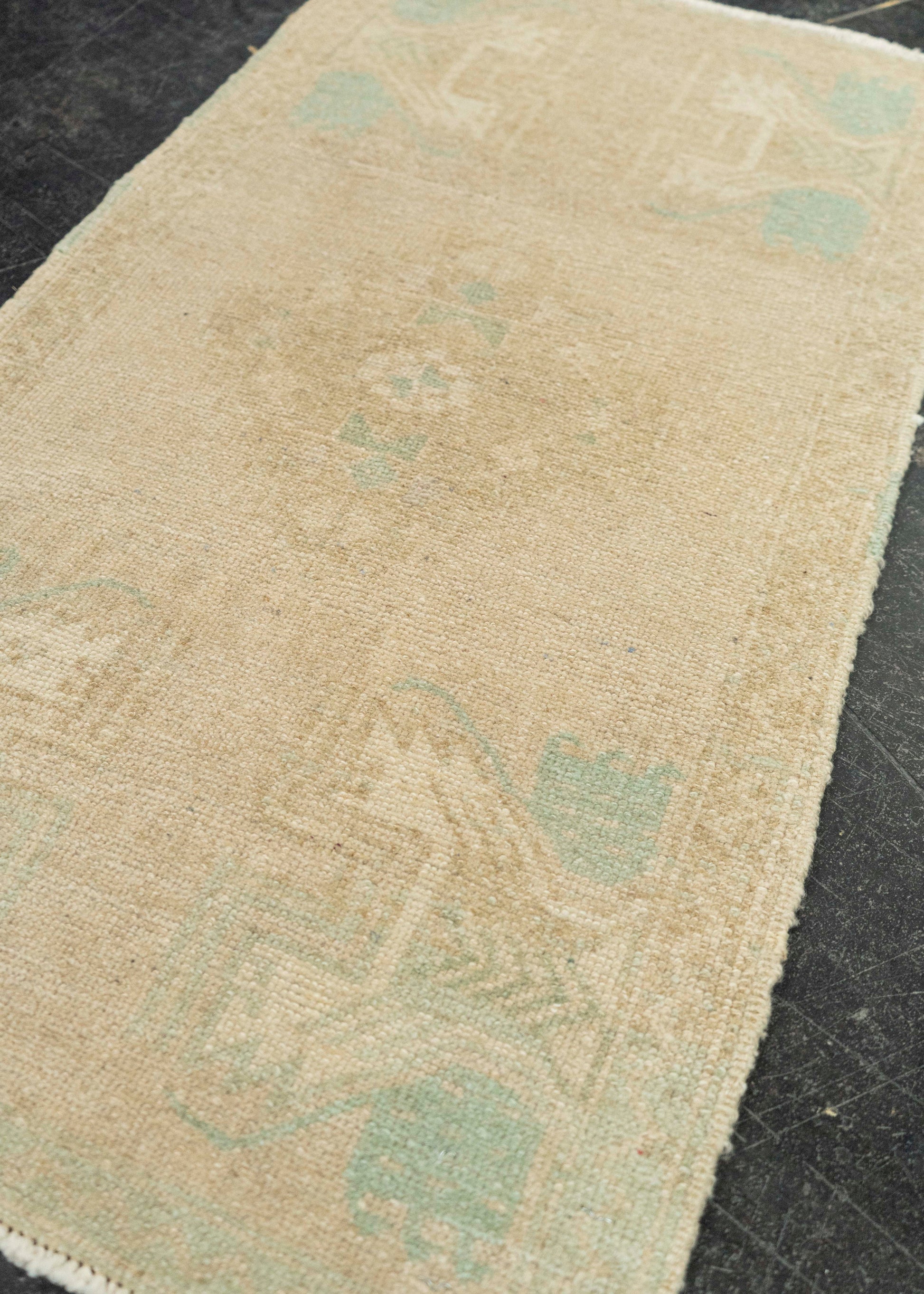 Turkish Mini Rug Oriental Hand Knotted Vintage Rug 1'7" x 2'11" #21239