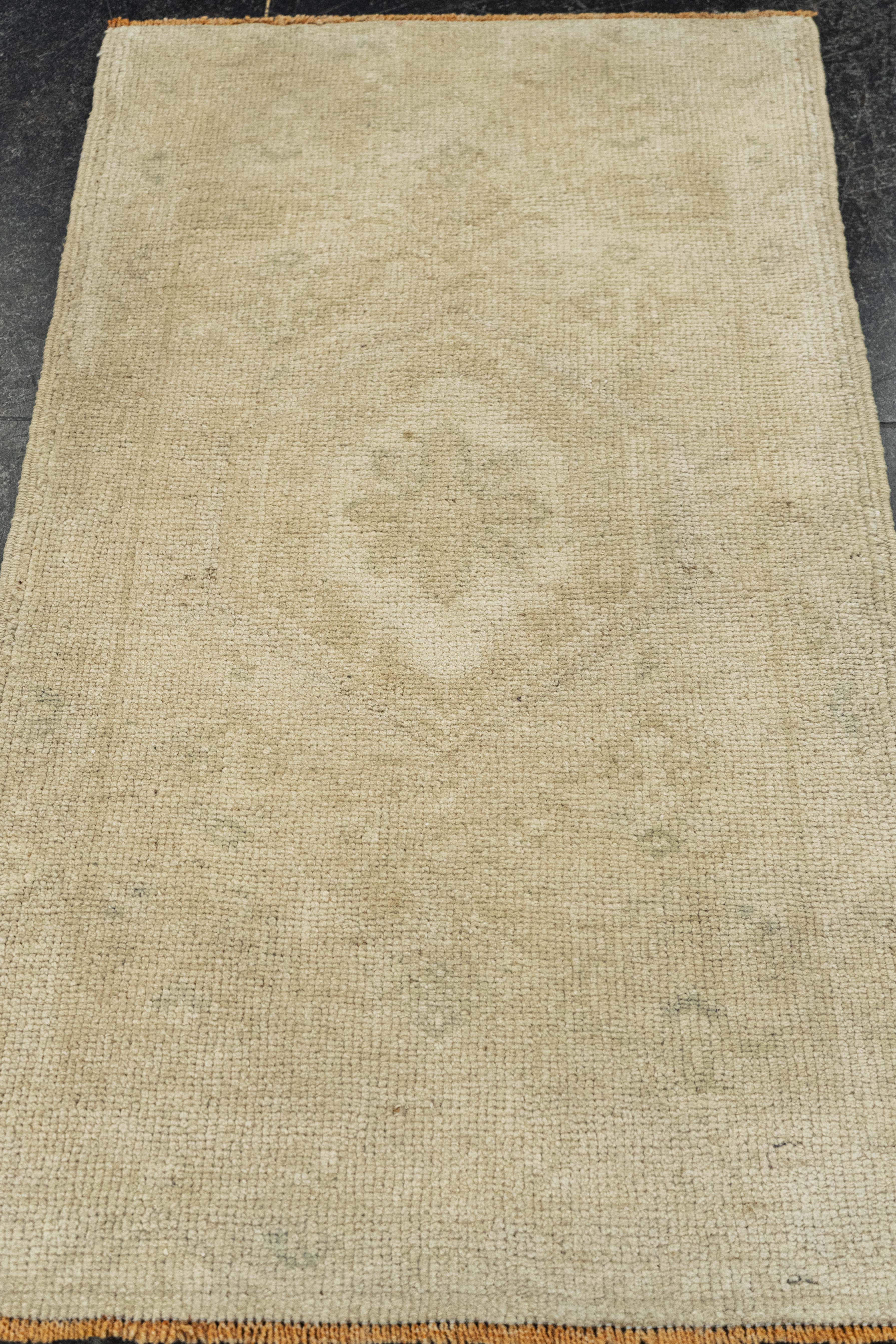 Turkish Mini Rug Oriental Hand Knotted Vintage Rug 1'7