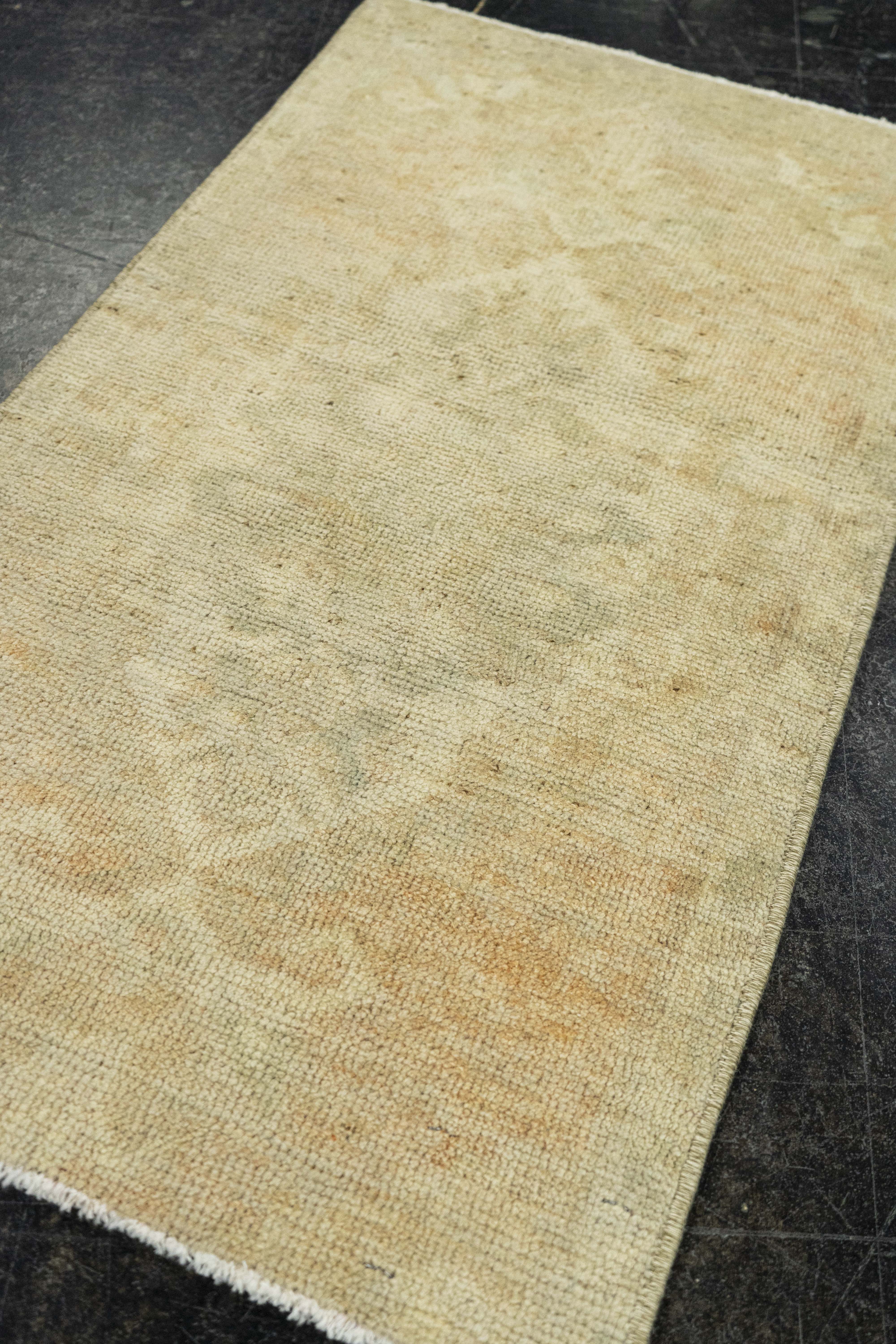 Turkish Mini Rug Oriental Hand Knotted Vintage Rug 1'6
