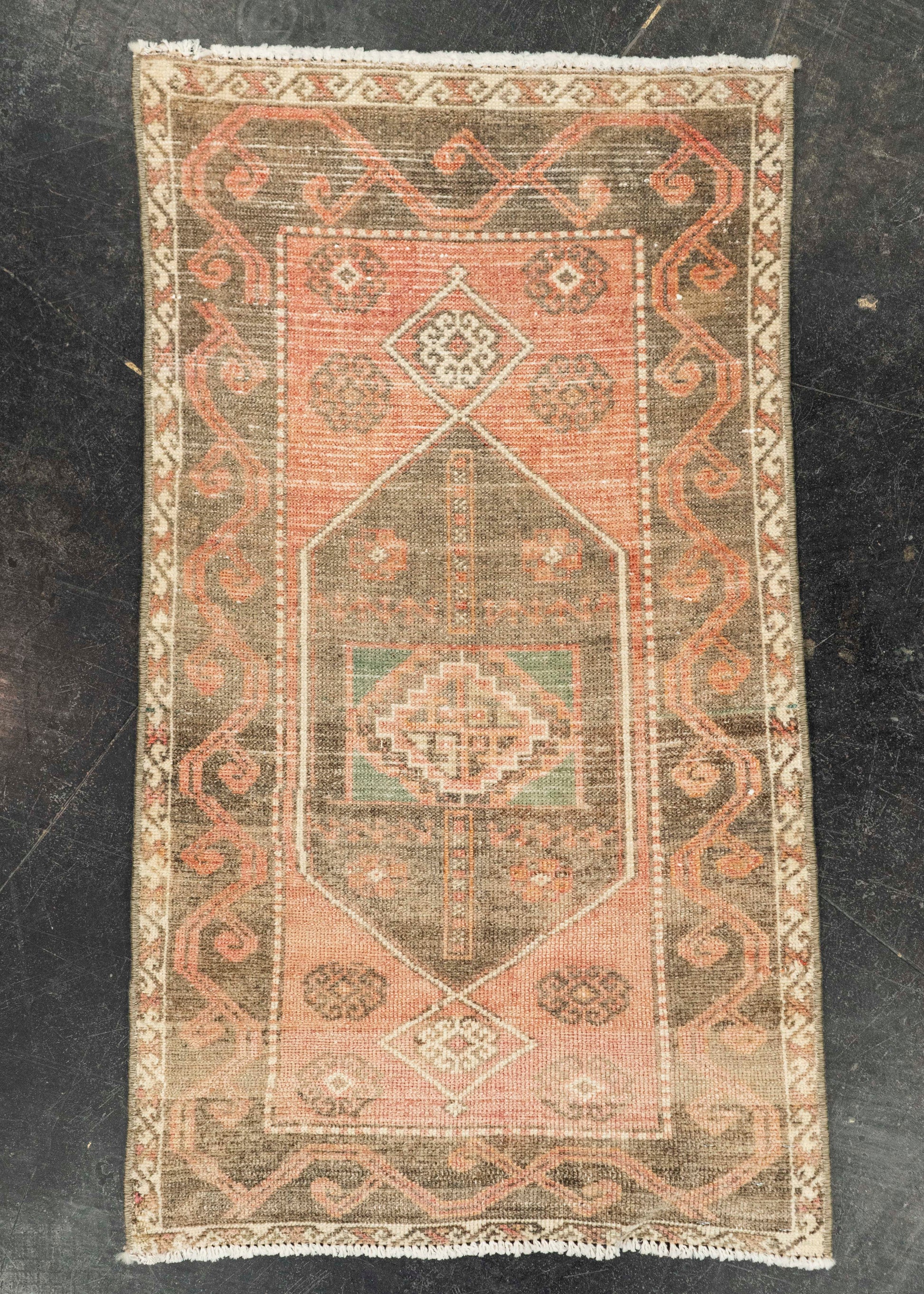 Turkish Mini Rug Oriental Hand Knotted Vintage Rug 1'8" x 2'11" #21094