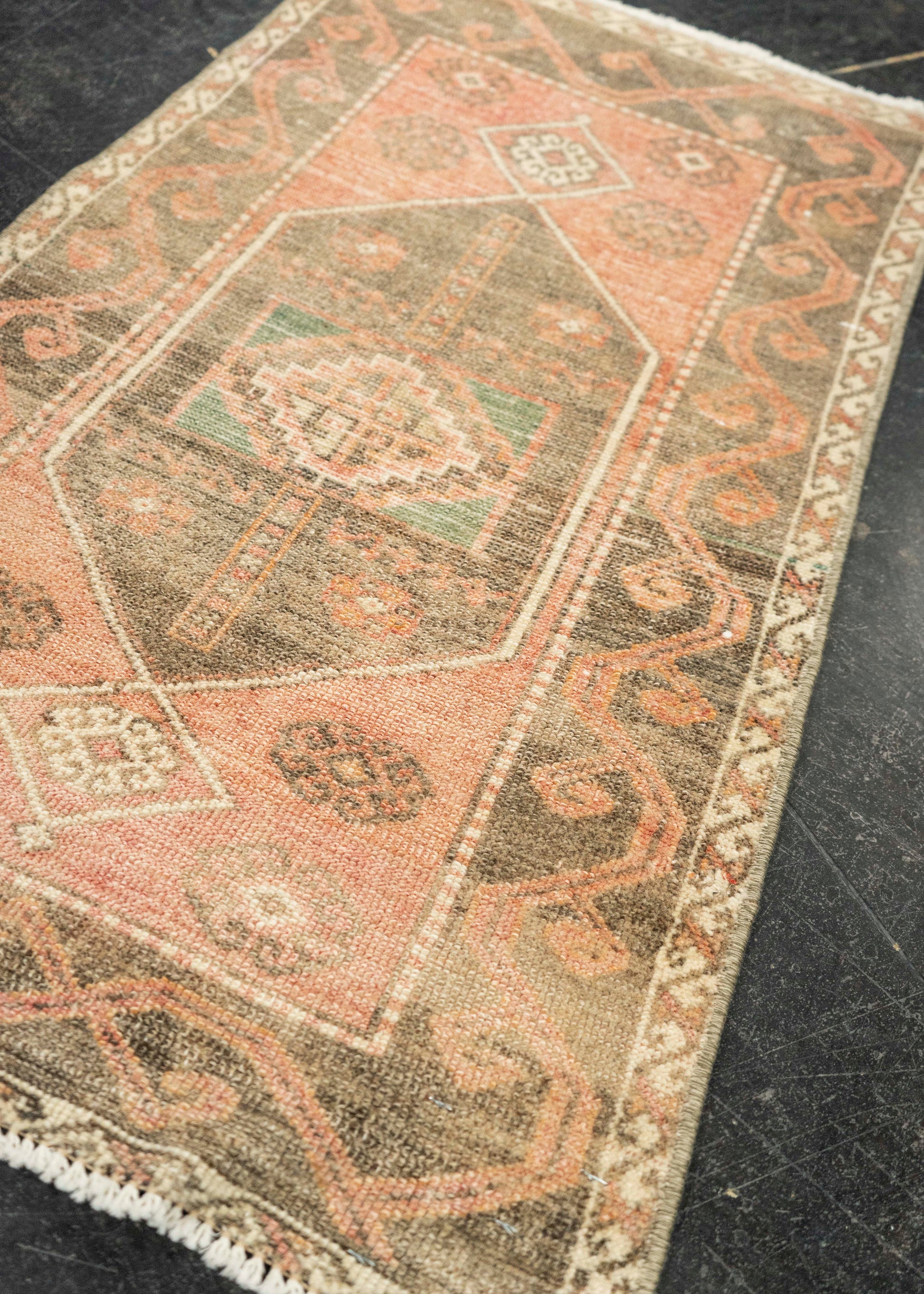 Turkish Mini Rug Oriental Hand Knotted Vintage Rug 1'8" x 2'11" #21094