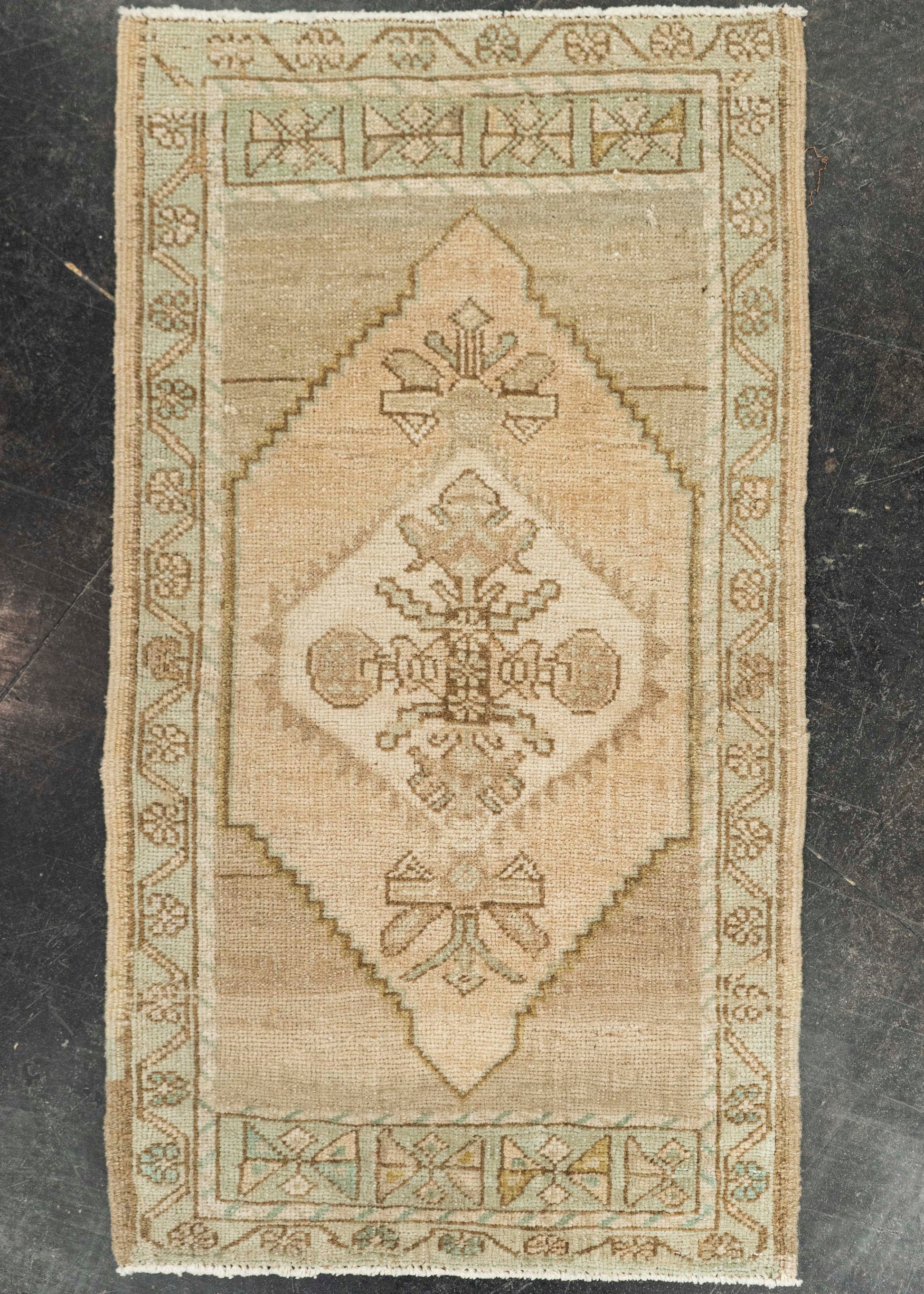 Turkish Mini Rug Oriental Hand Knotted Vintage Rug 1'9" x 3'1" #21060