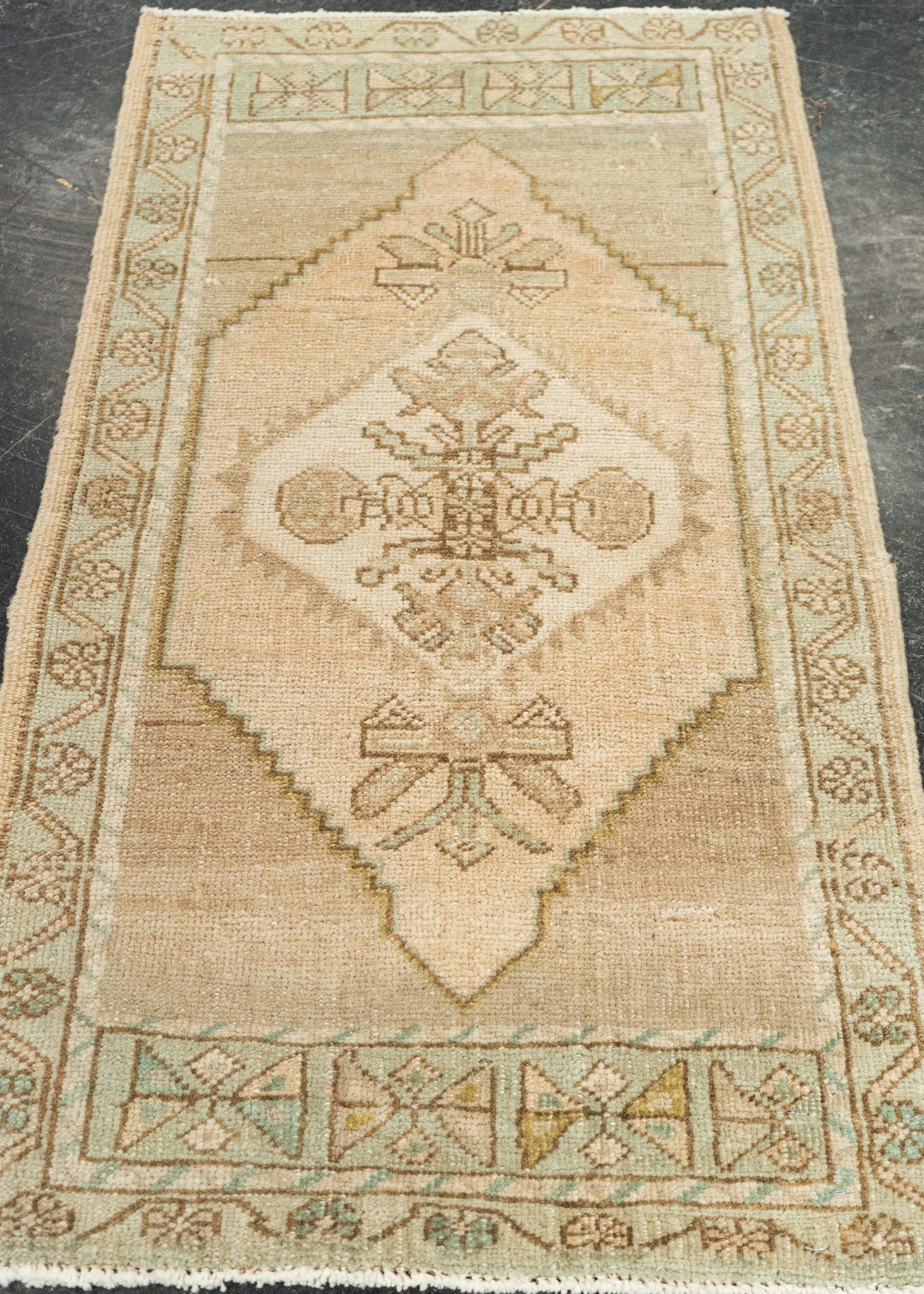 Turkish Mini Rug Oriental Hand Knotted Vintage Rug 1'9" x 3'1" #21060
