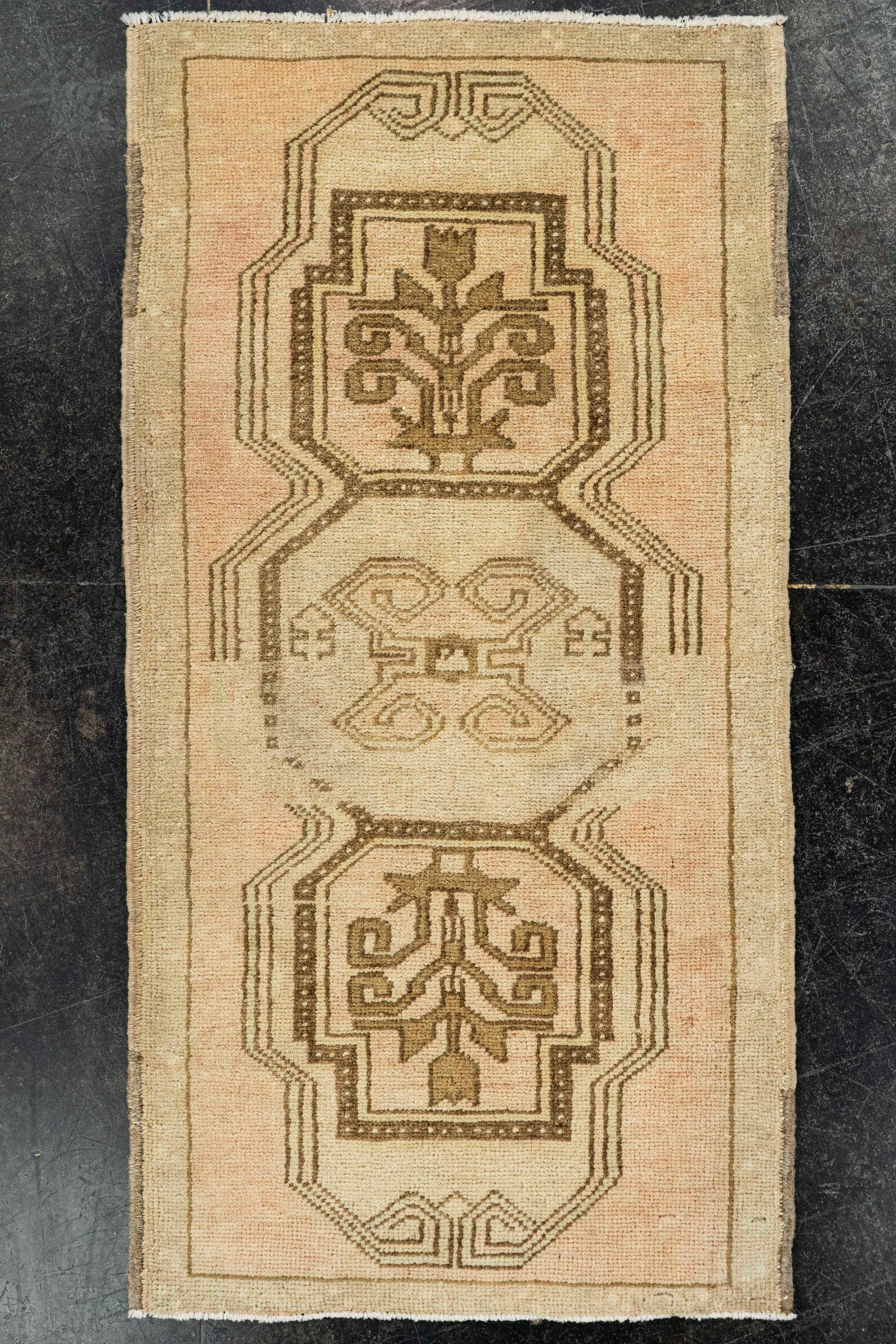 Turkish Mini Rug Oriental Hand Knotted Vintage Rug  1'8" x  3'3" #22038