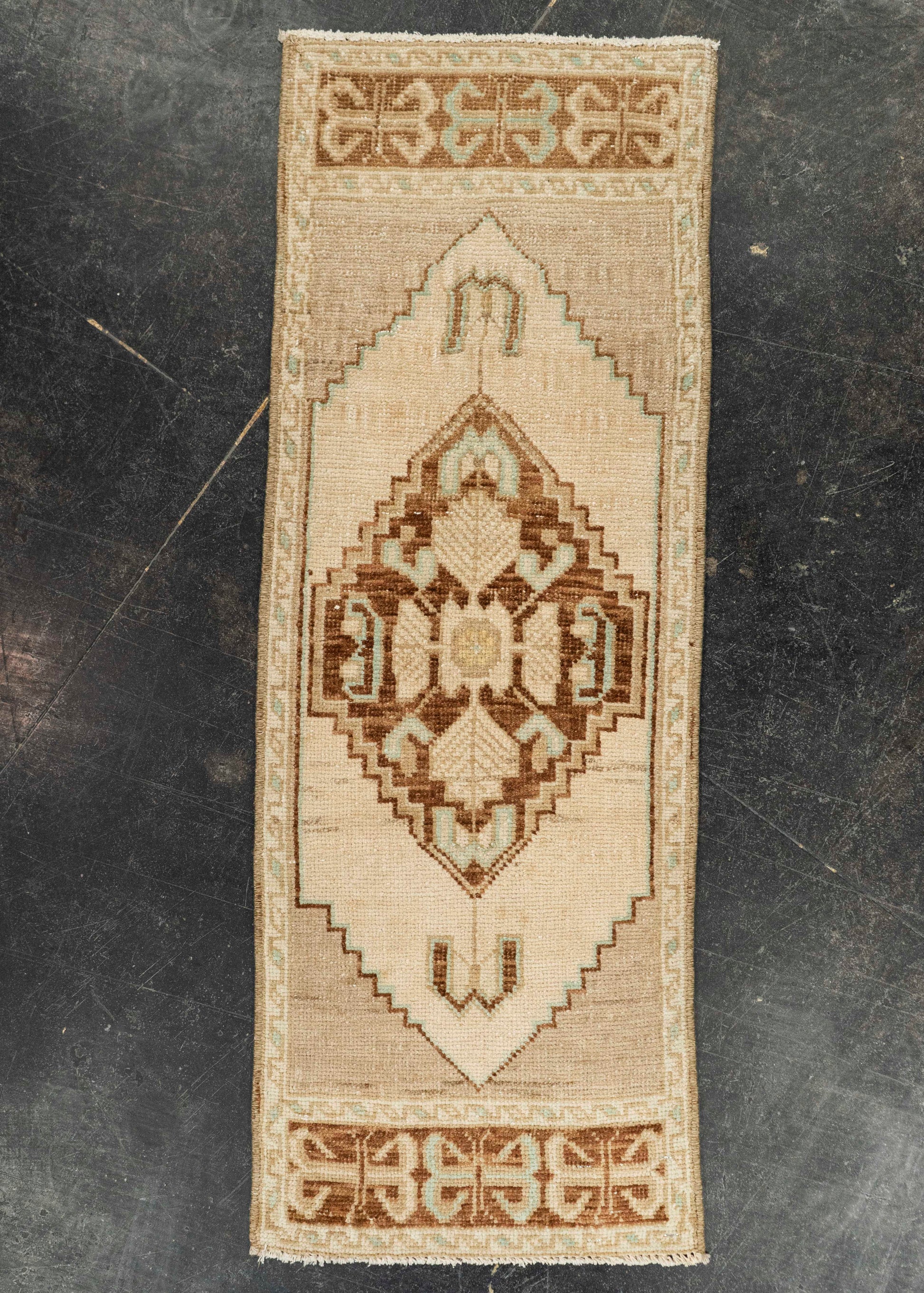 Turkish Mini Rug Oriental Hand Knotted Vintage Rug 1'2" x 3'4" #21042