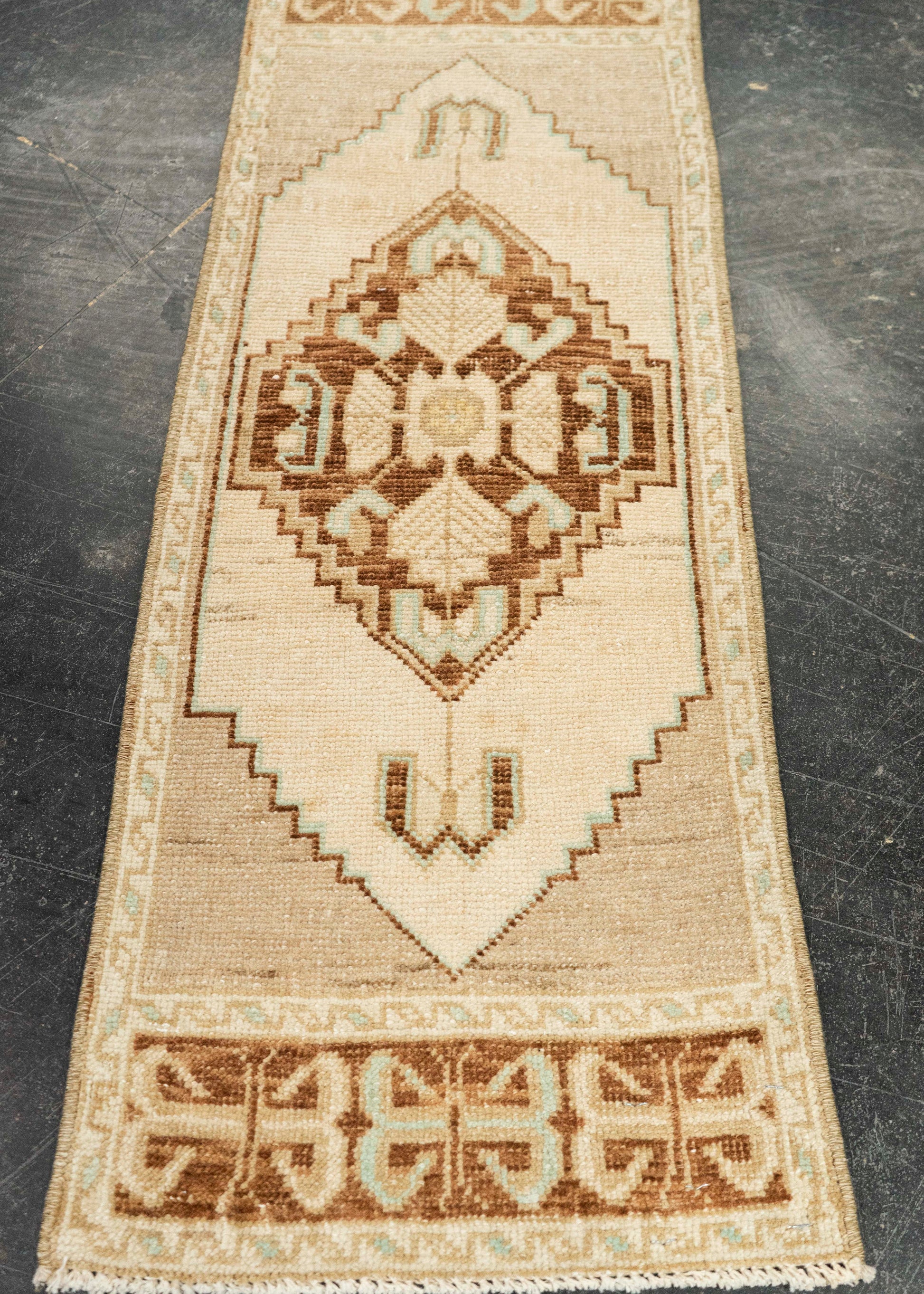 Turkish Mini Rug Oriental Hand Knotted Vintage Rug 1'2" x 3'4" #21042