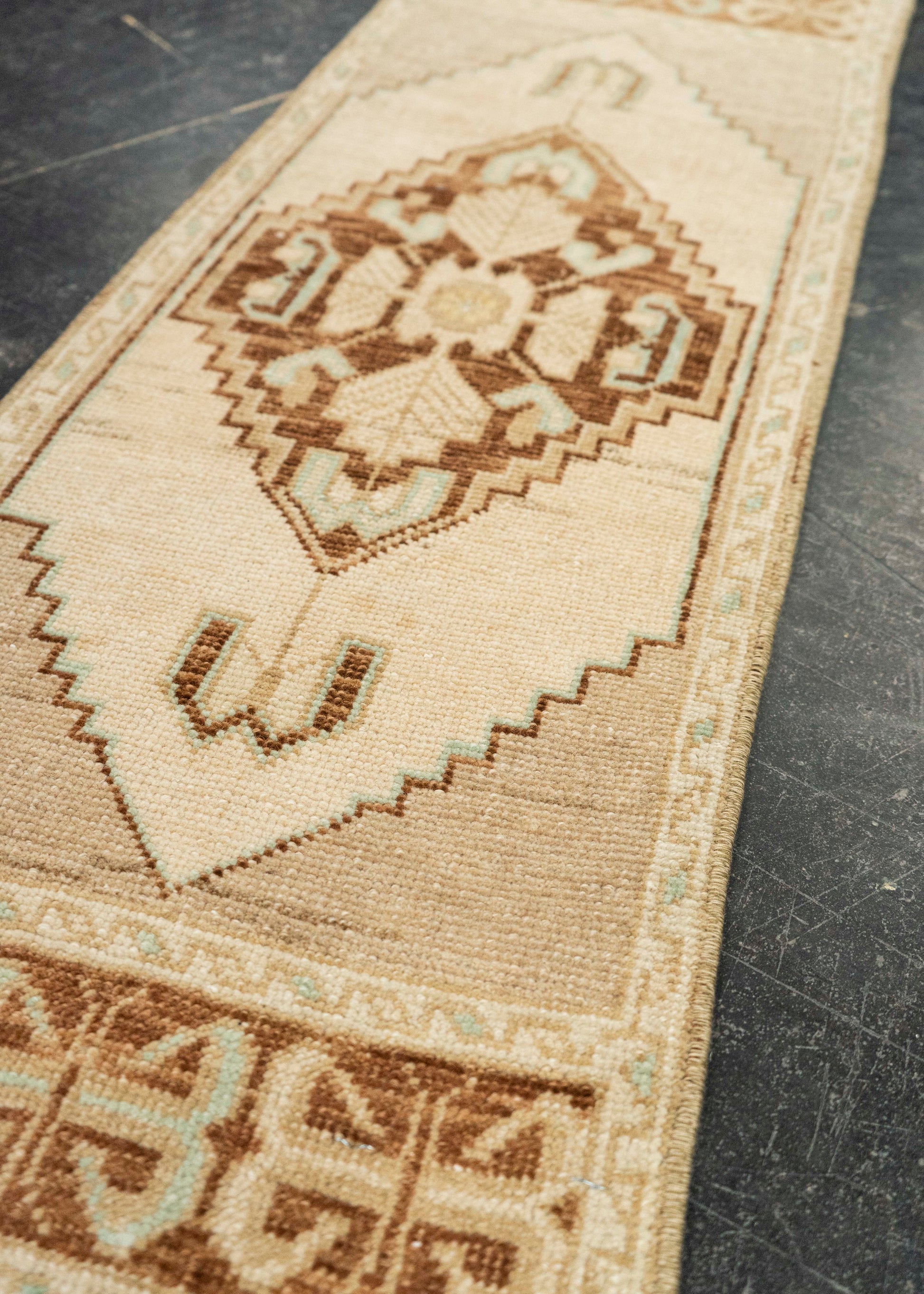 Turkish Mini Rug Oriental Hand Knotted Vintage Rug 1'2" x 3'4" #21042