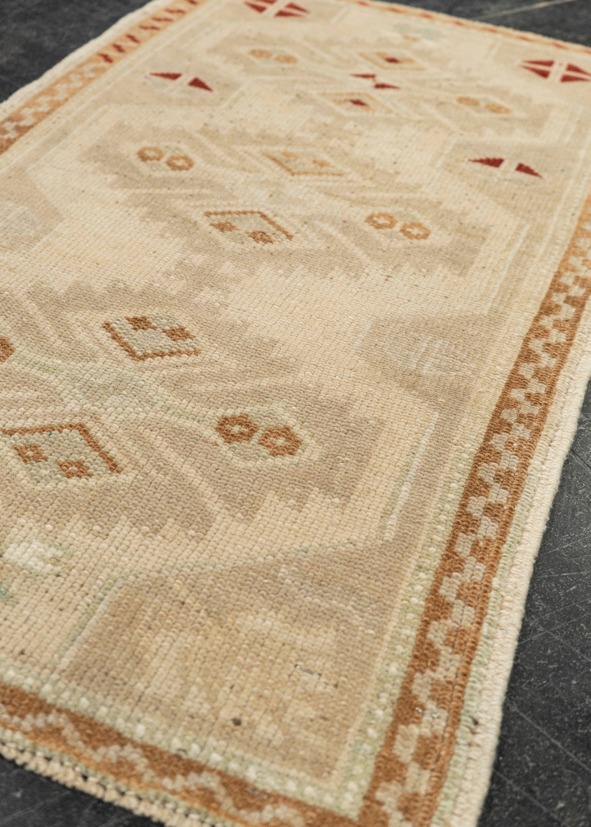 Turkish Mini Rug Oriental Hand Knotted Vintage Rug 1'10" x 2'10" #21045