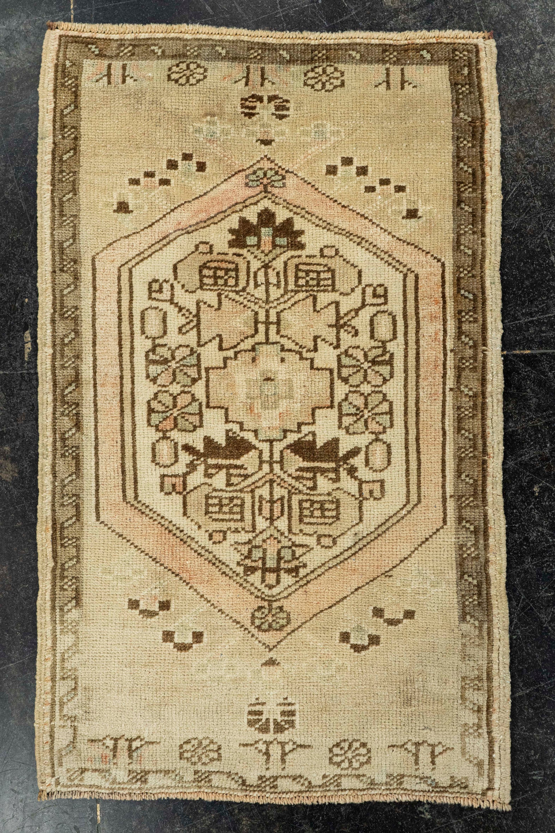 Turkish Mini Rug Oriental Hand Knotted Vintage Rug  1'8" x  2'8" #22002