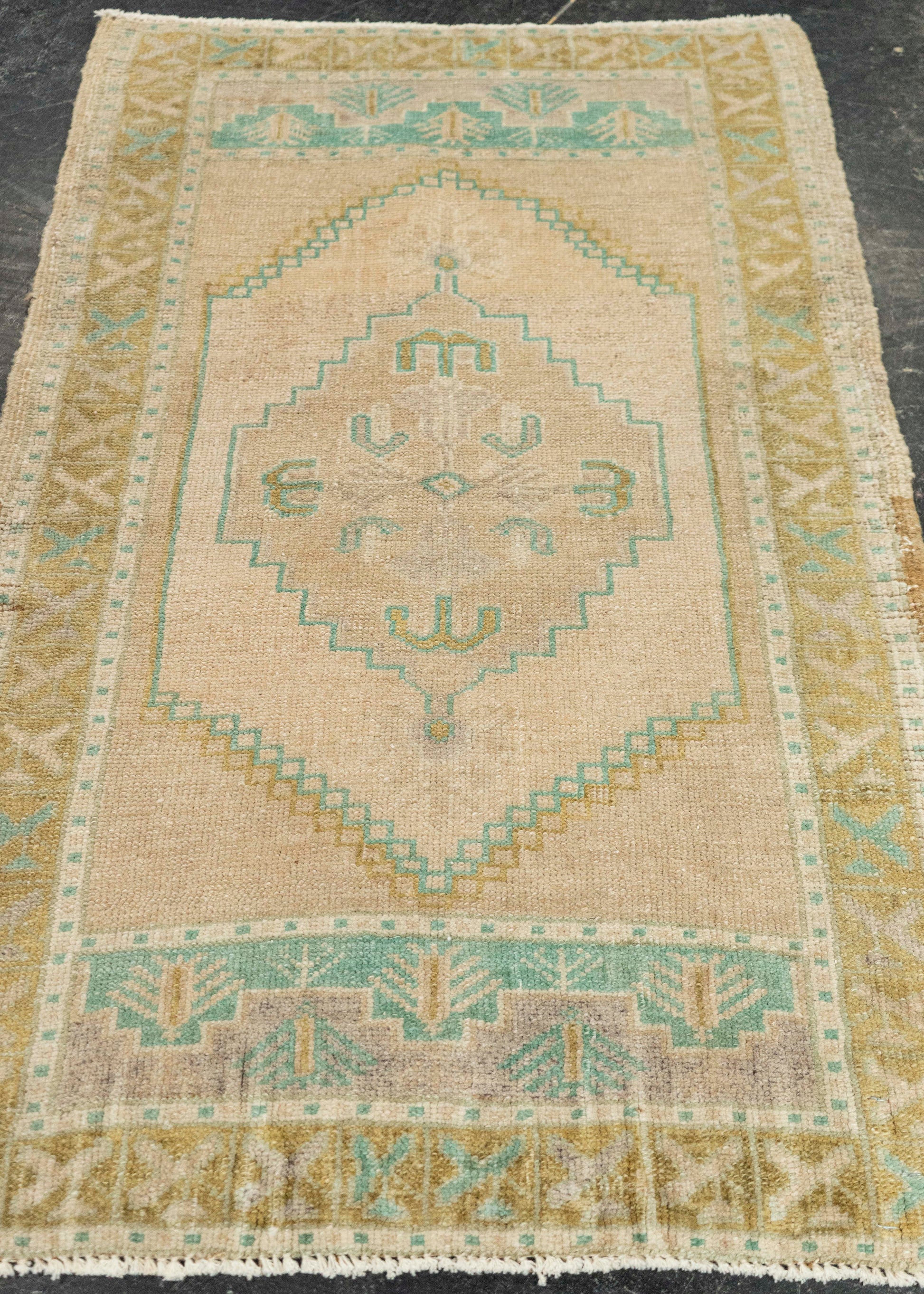 Turkish Mini Rug Oriental Hand Knotted Vintage Rug 2'0" x 3'3" #21056