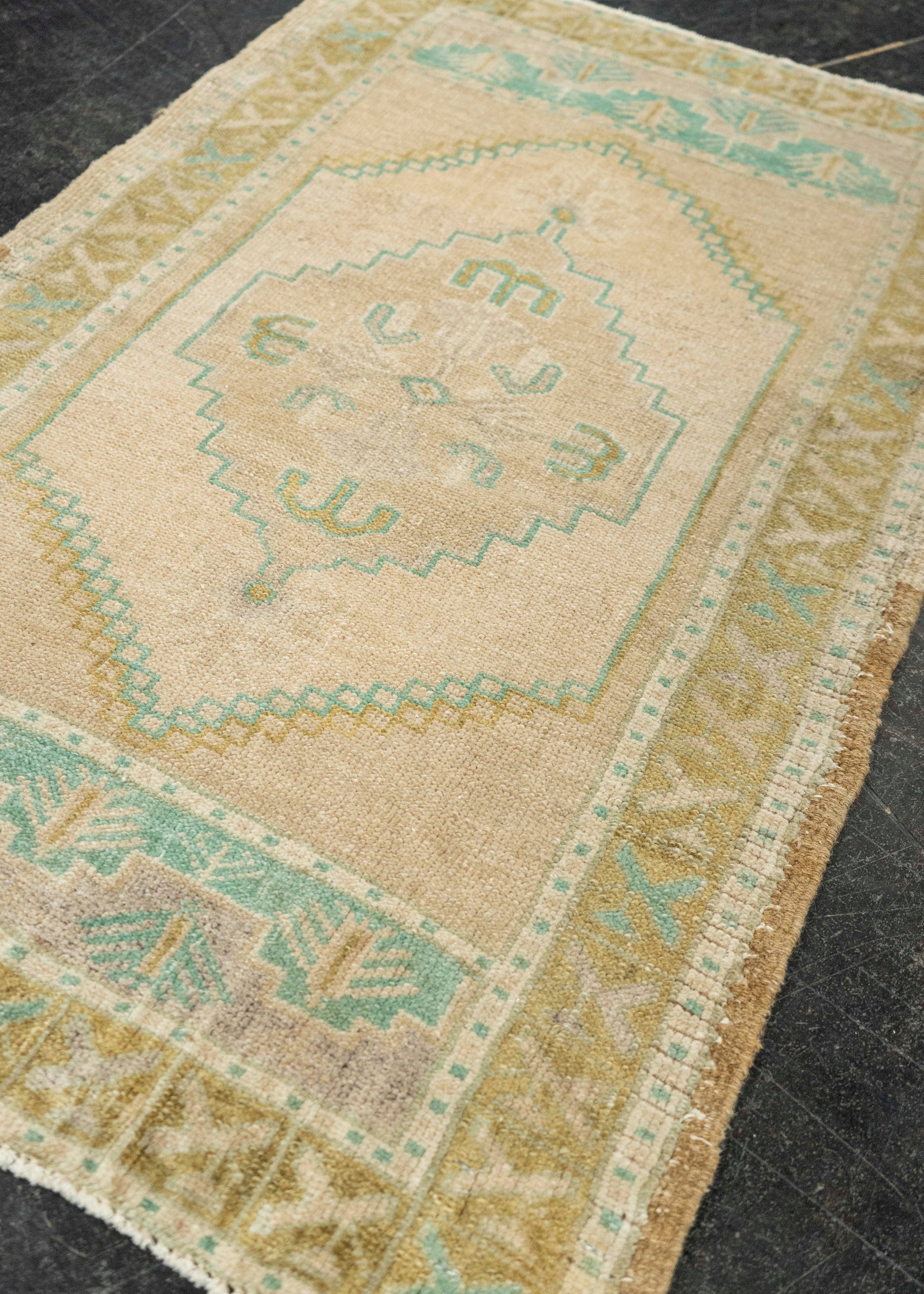 Turkish Mini Rug Oriental Hand Knotted Vintage Rug 2'0" x 3'3" #21056