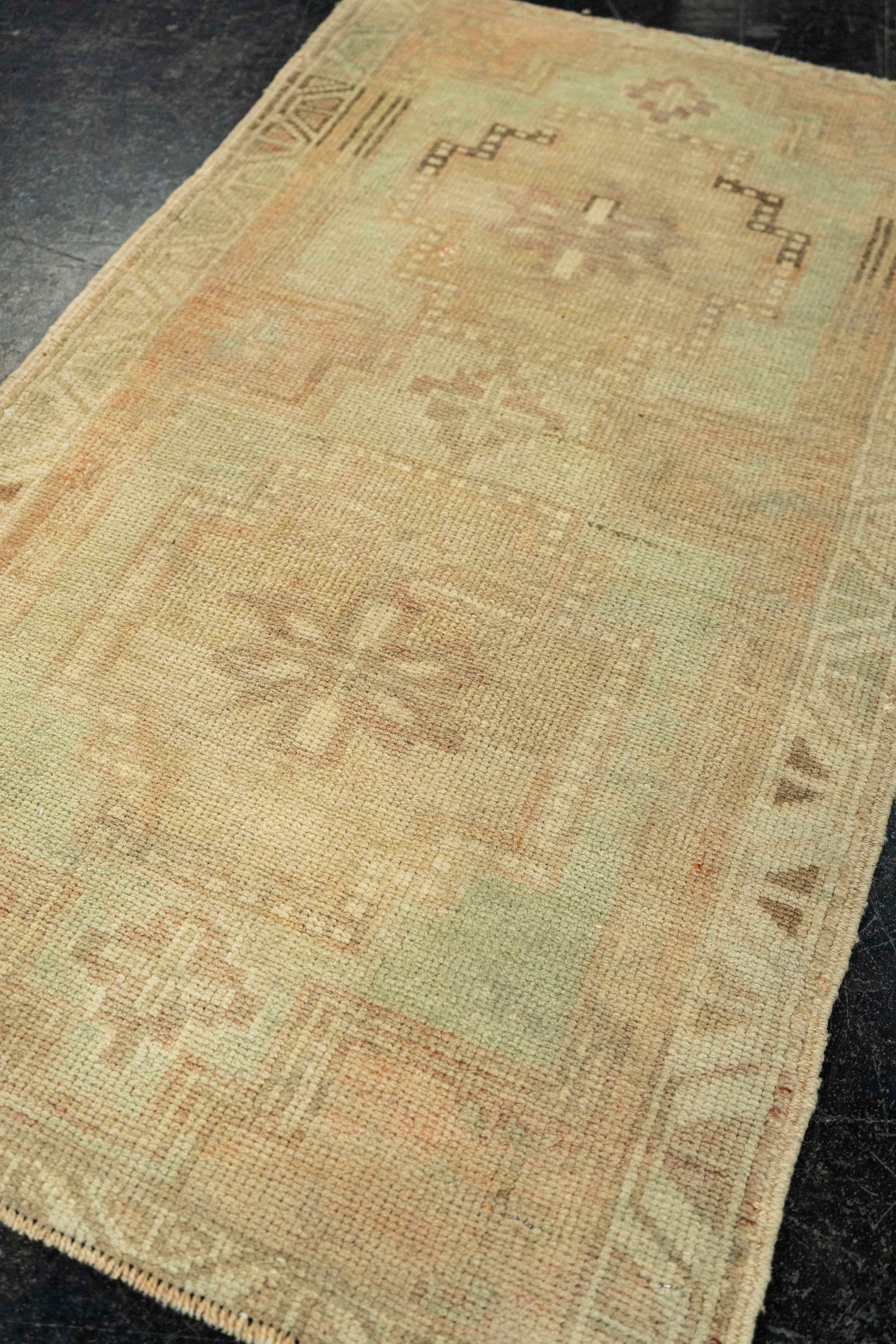 Turkish Mini Rug Oriental Hand Knotted Vintage Rug  1'9" x  3'1" #22068