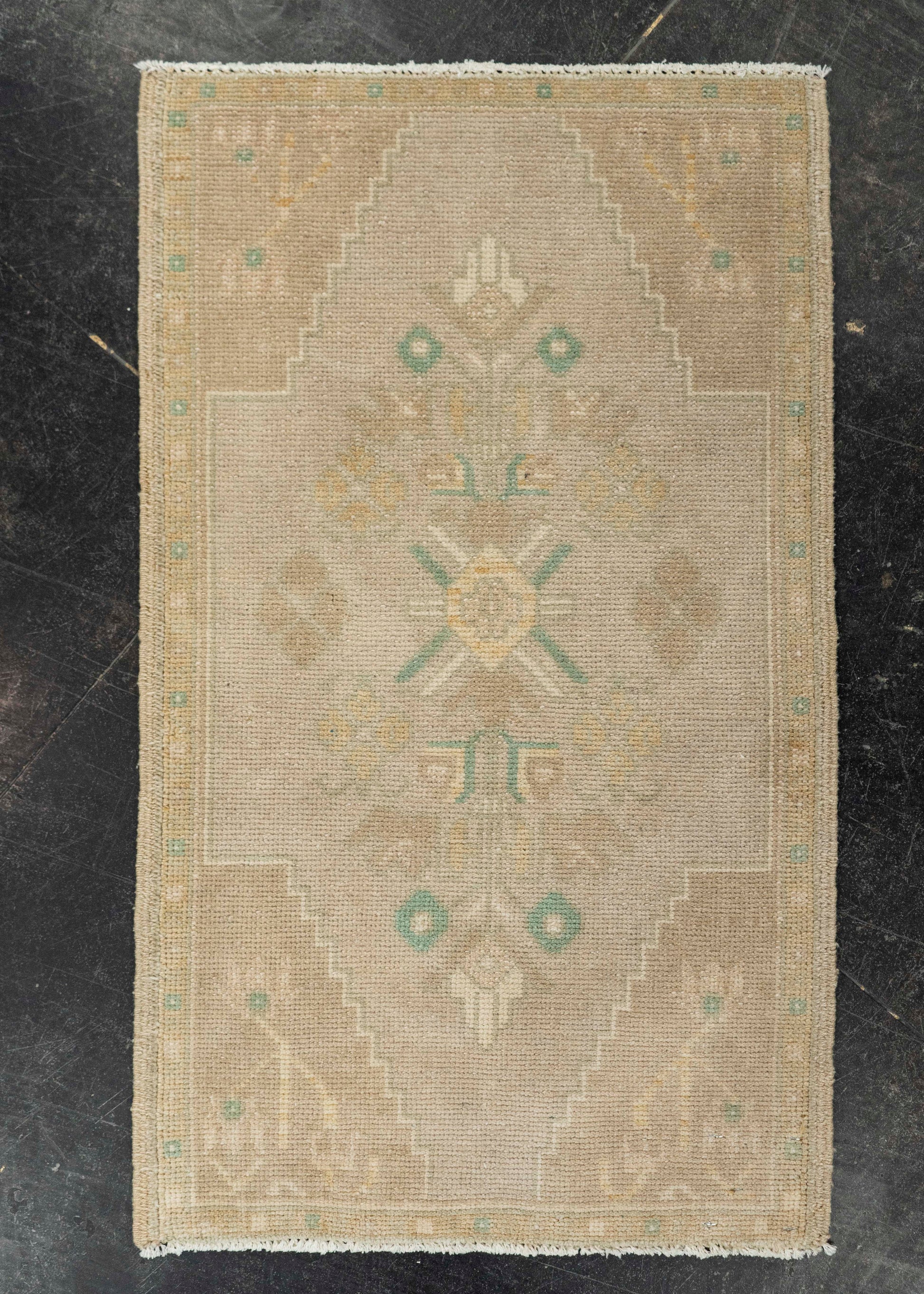 Turkish Mini Rug Oriental Hand Knotted Vintage Rug 1'10" x 2'9" #21020