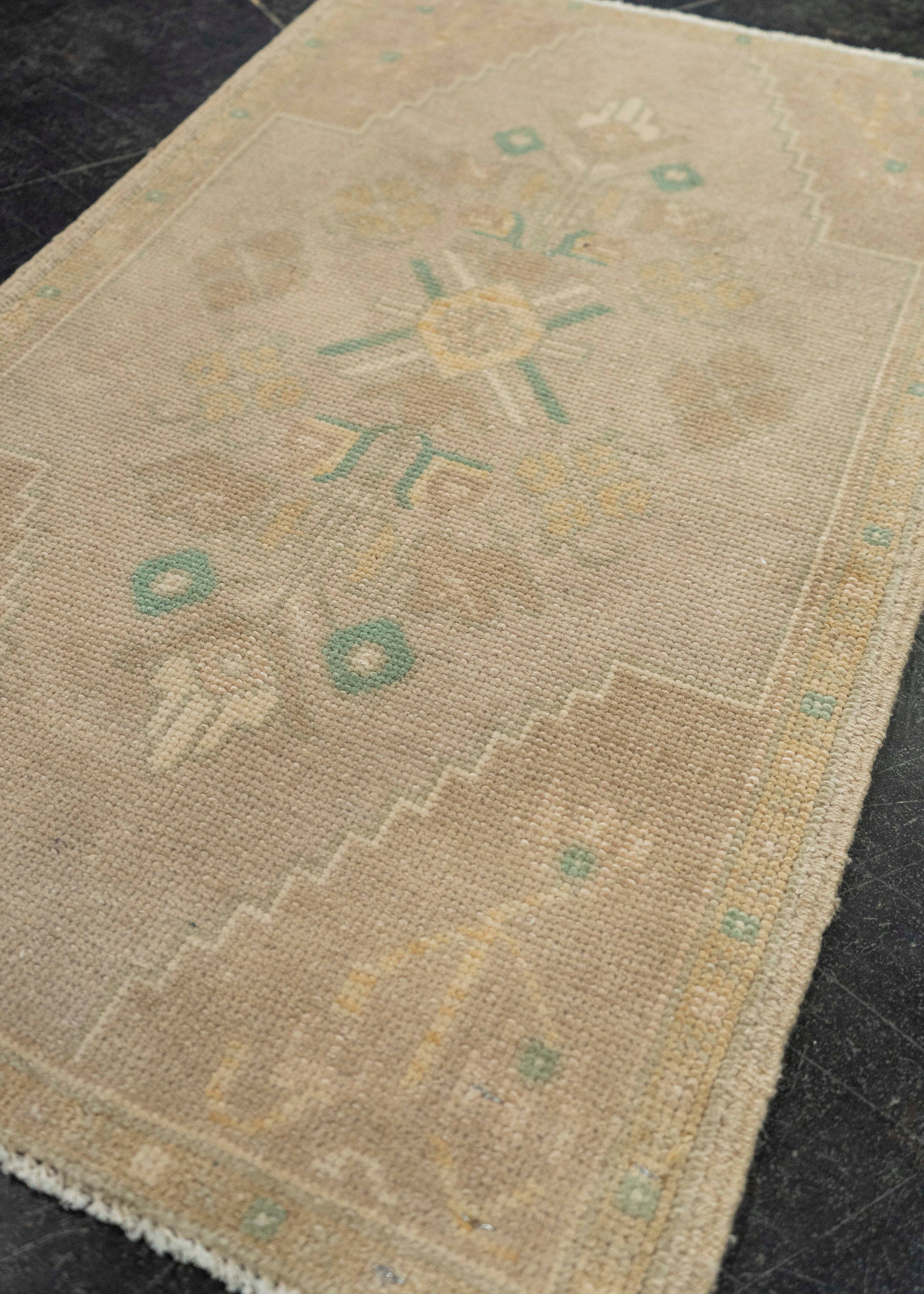 Turkish Mini Rug Oriental Hand Knotted Vintage Rug 1'10" x 2'9" #21020