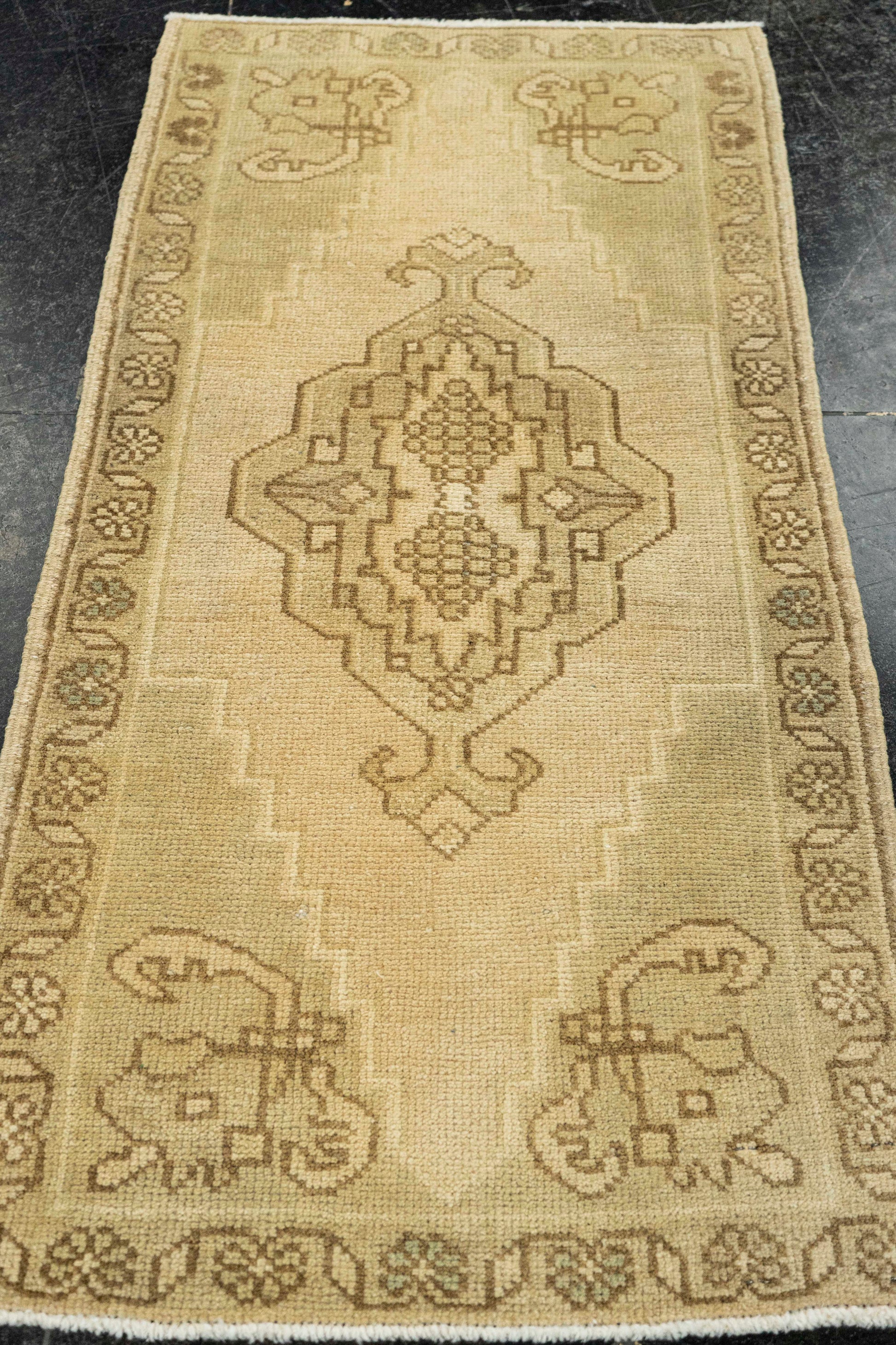 Turkish Mini Rug Oriental Hand Knotted Vintage Rug  1'7" x  3'1" #22063
