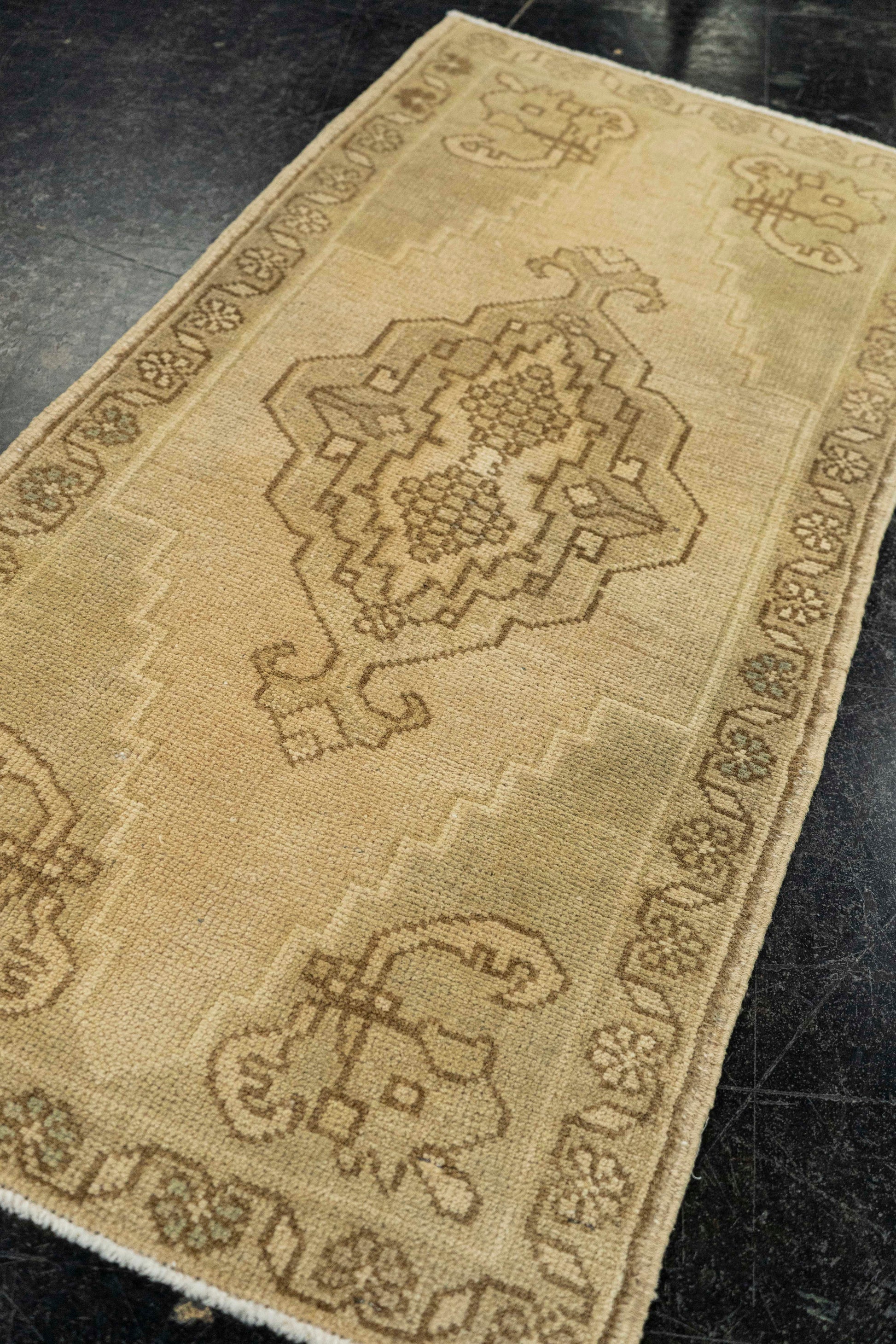 Turkish Mini Rug Oriental Hand Knotted Vintage Rug  1'7" x  3'1" #22063