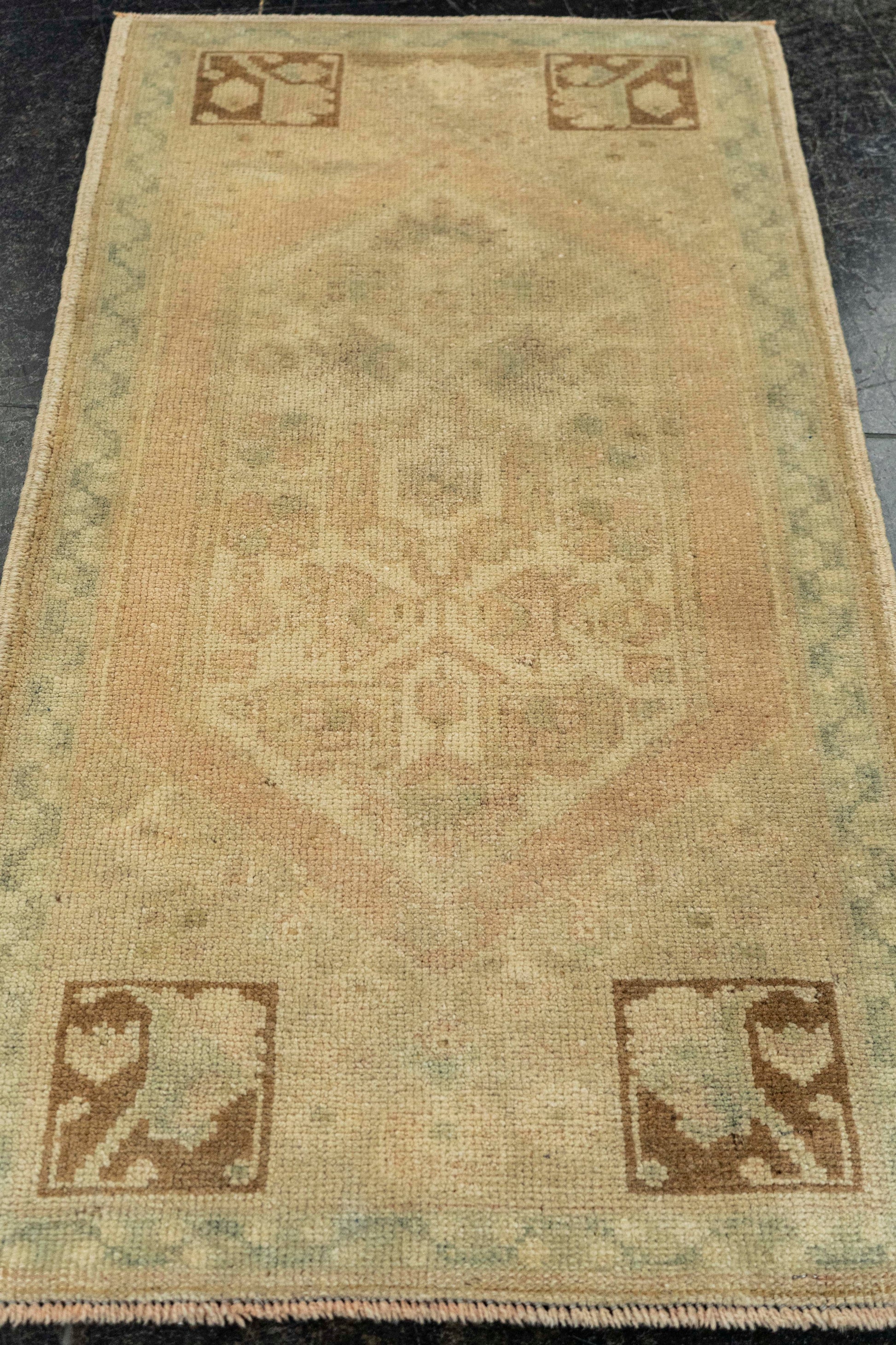 Turkish Mini Rug Oriental Hand Knotted Vintage Rug  1'7" x  2'10" #22095