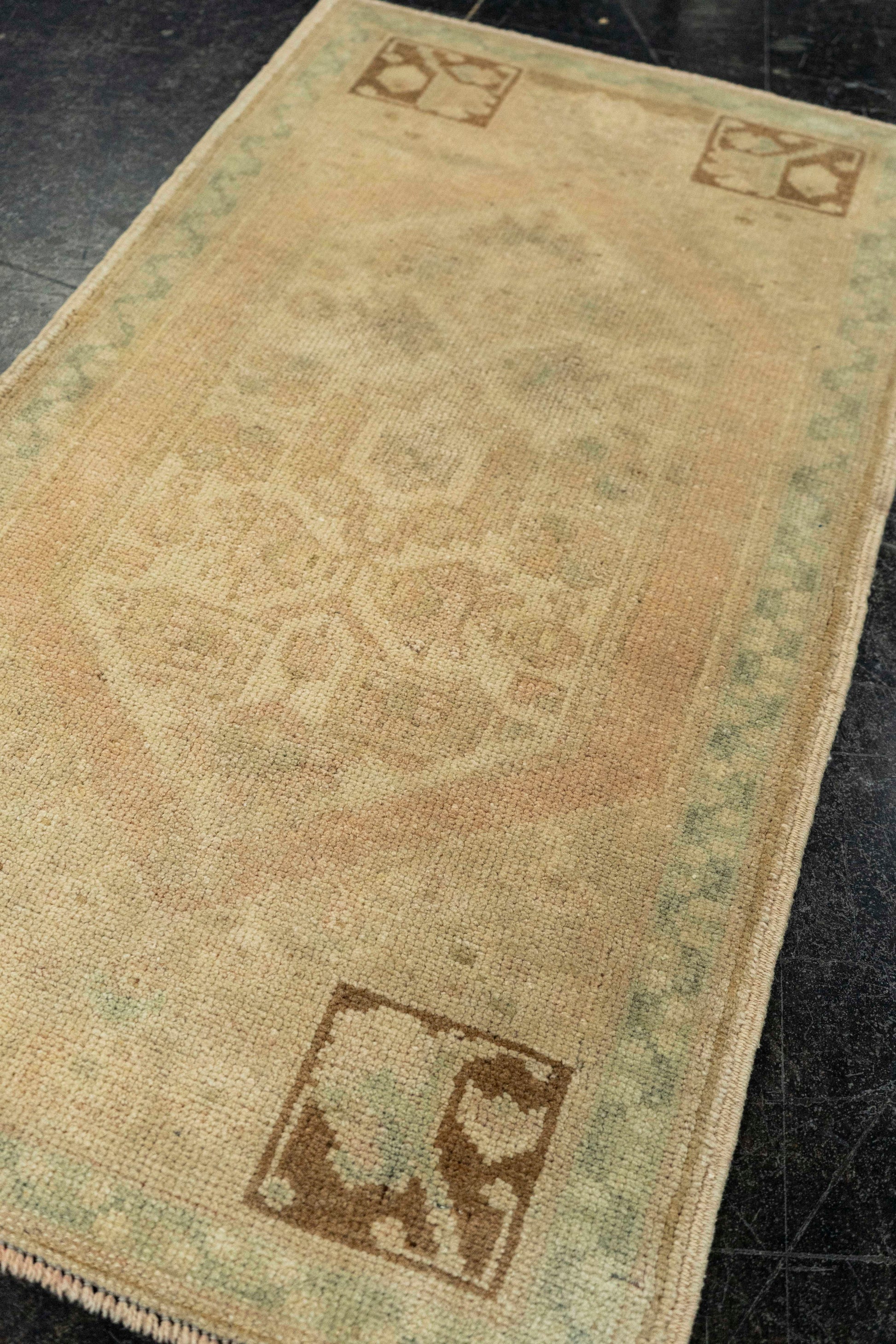 Turkish Mini Rug Oriental Hand Knotted Vintage Rug  1'7" x  2'10" #22095