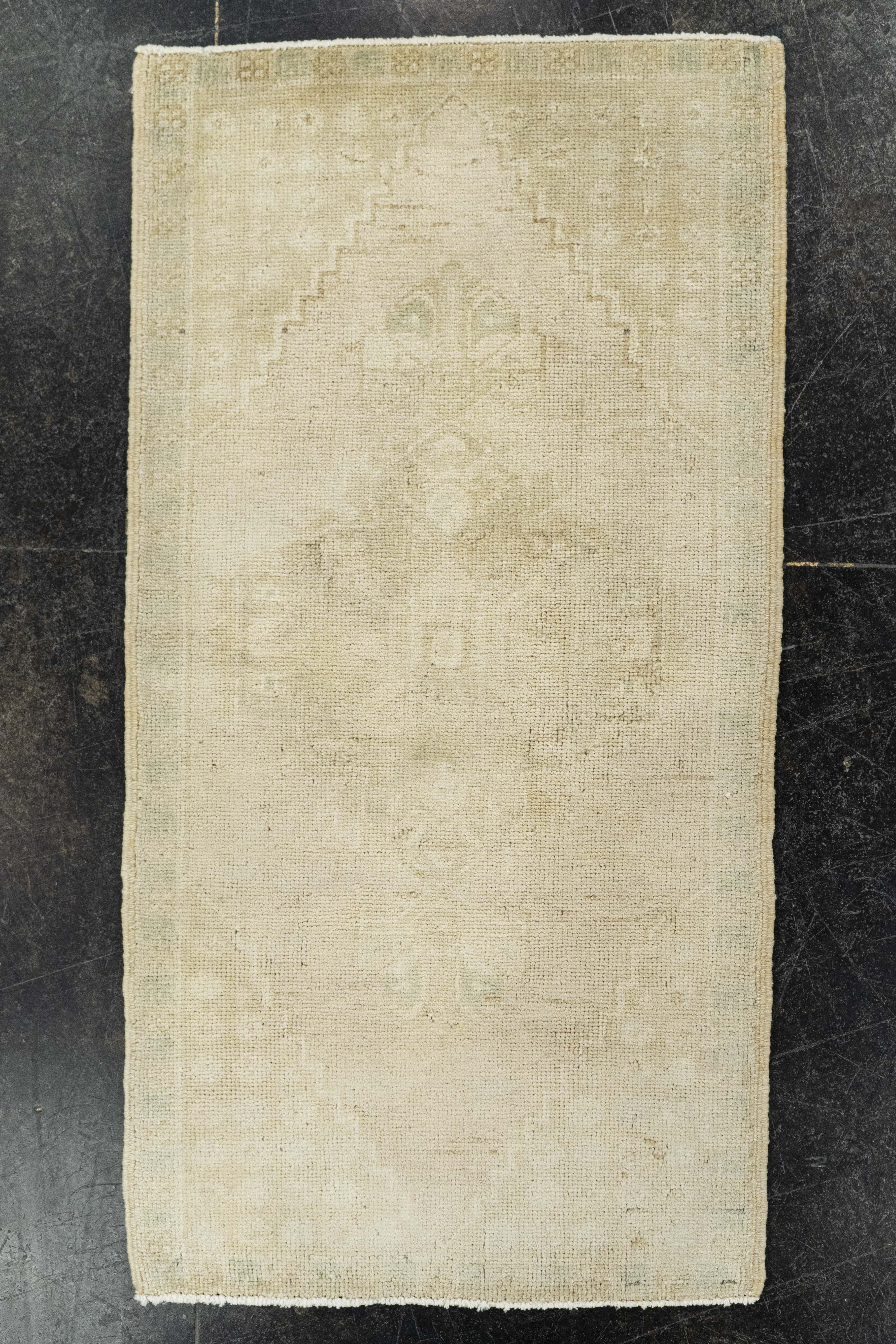 Turkish Mini Rug Oriental Hand Knotted Vintage Rug 1'7