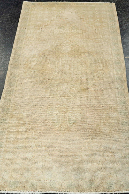 Turkish Mini Rug Oriental Hand Knotted Vintage Rug  1'7" x  3'1" #22074