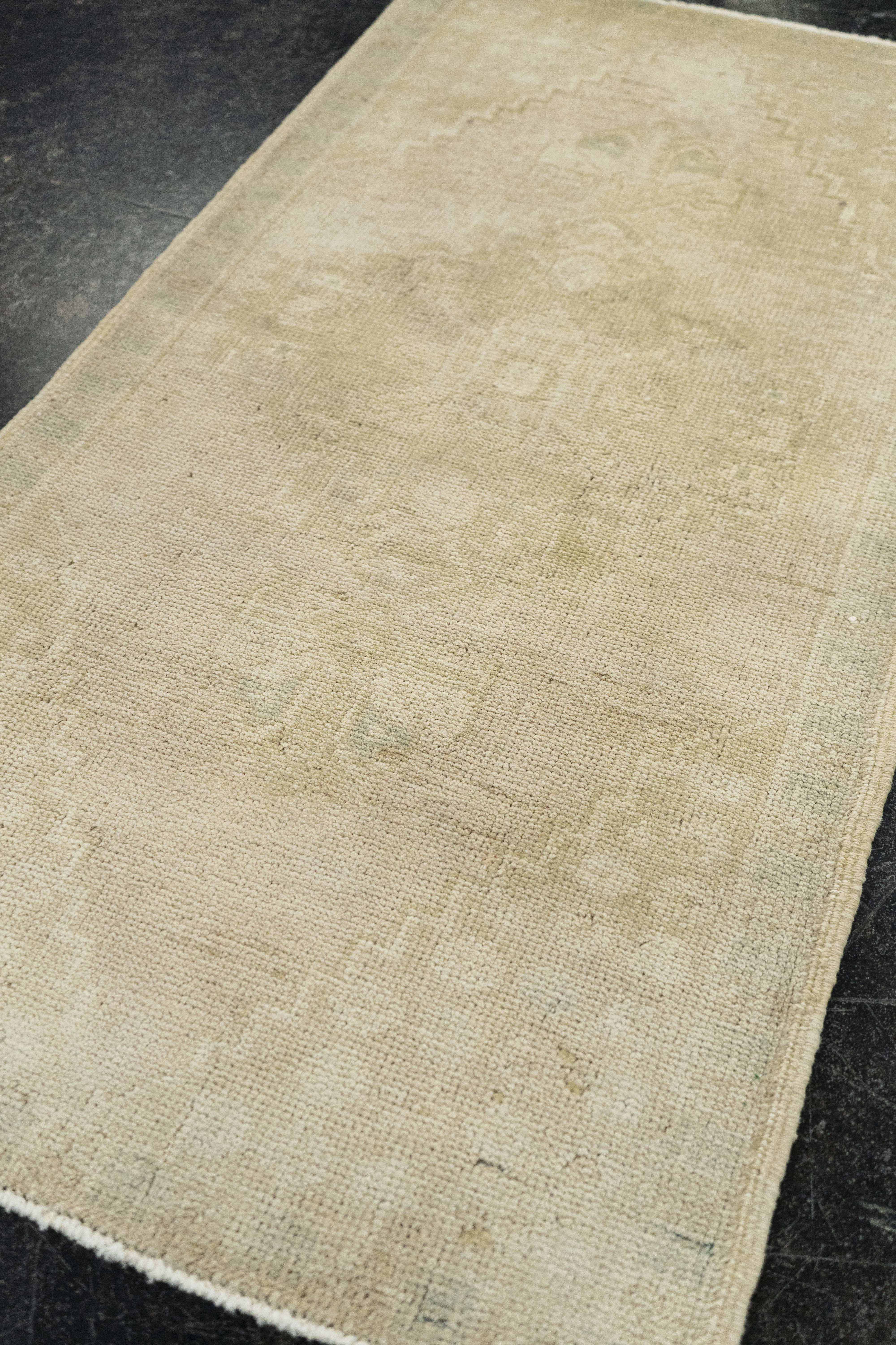 Turkish Mini Rug Oriental Hand Knotted Vintage Rug 1'7