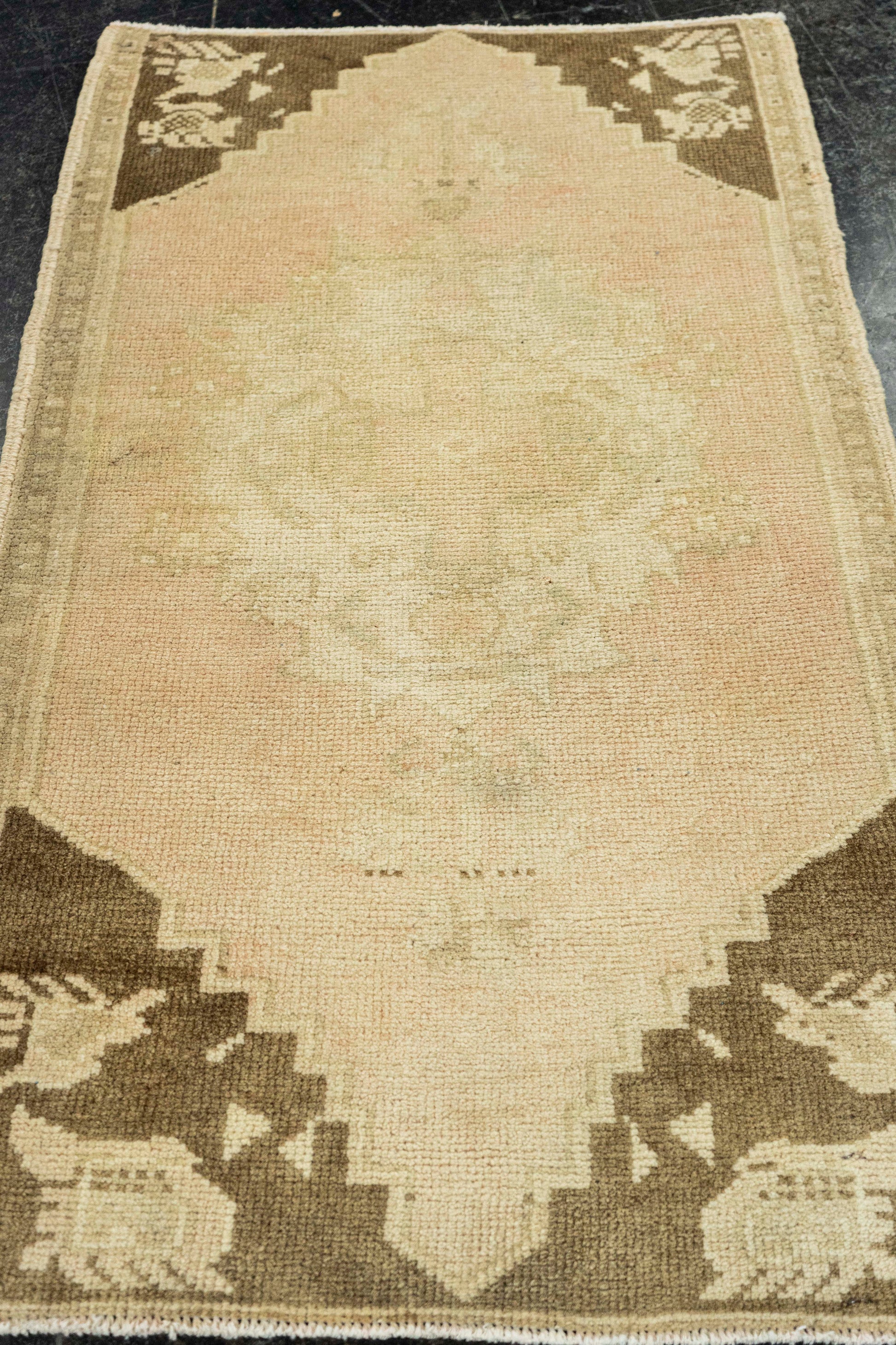 Turkish Mini Rug Oriental Hand Knotted Vintage Rug  1'9" x  3' #22069