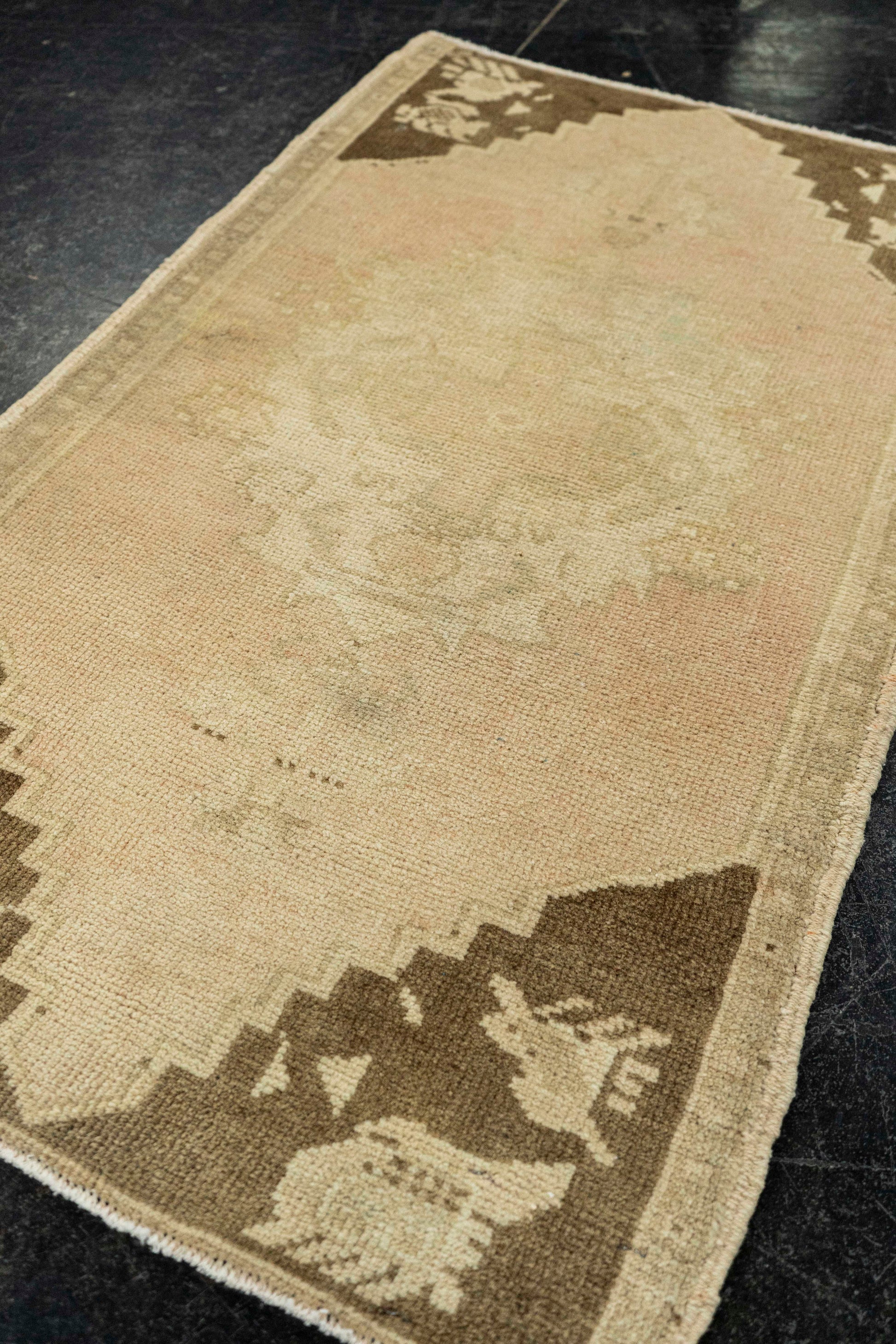 Turkish Mini Rug Oriental Hand Knotted Vintage Rug  1'9" x  3' #22069