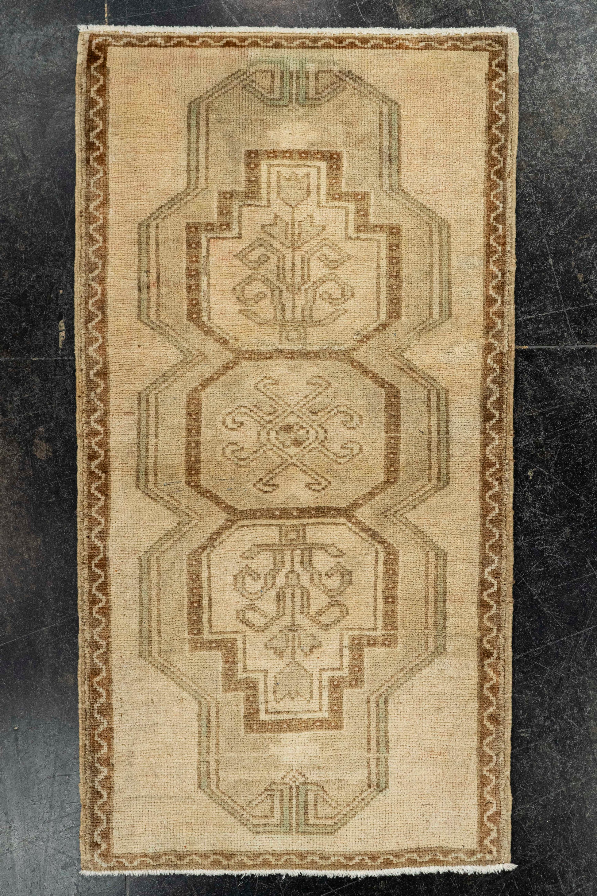 Turkish Mini Rug Oriental Hand Knotted Vintage Rug  1'8" x  3'2" #22129