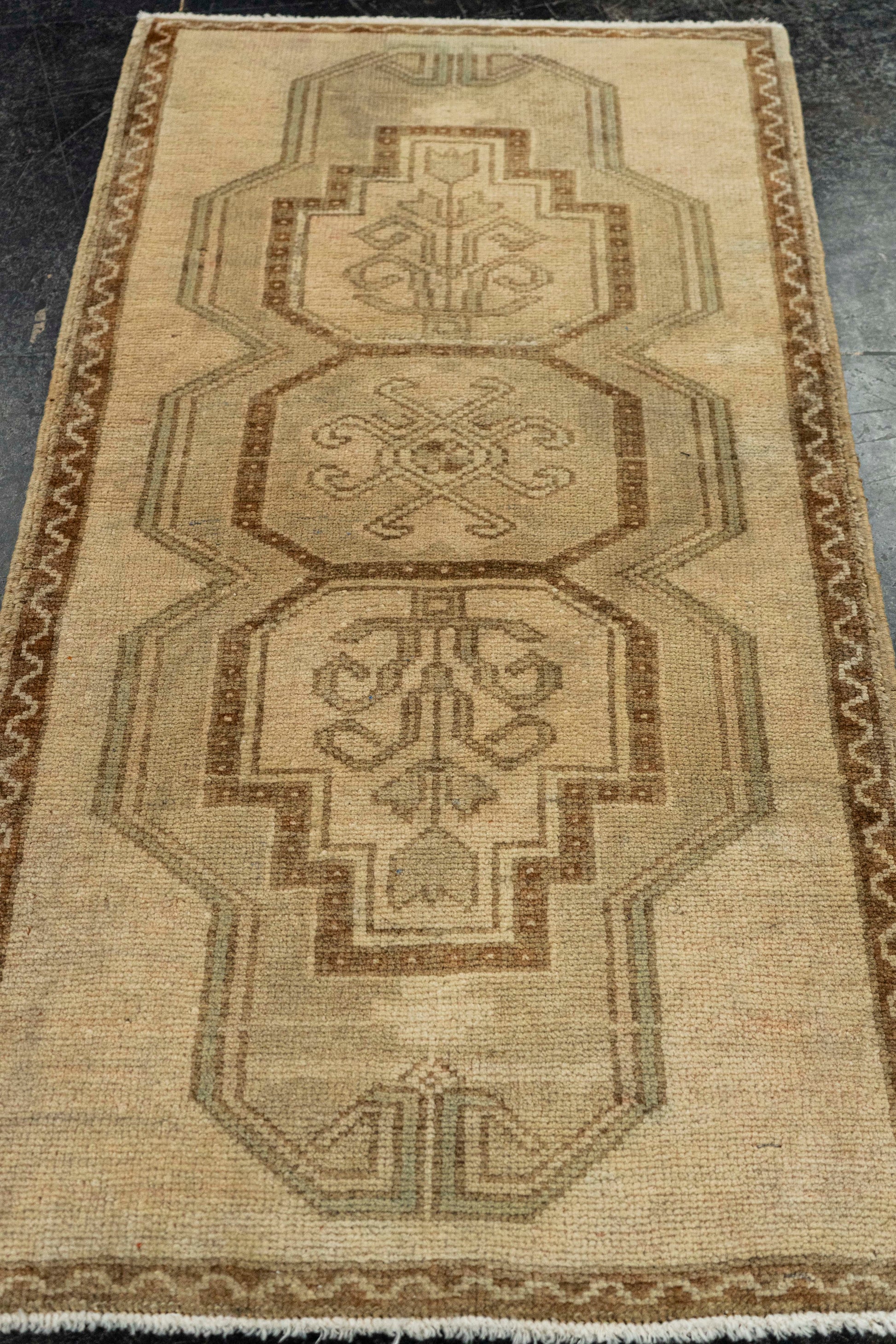 Turkish Mini Rug Oriental Hand Knotted Vintage Rug  1'8" x  3'2" #22129