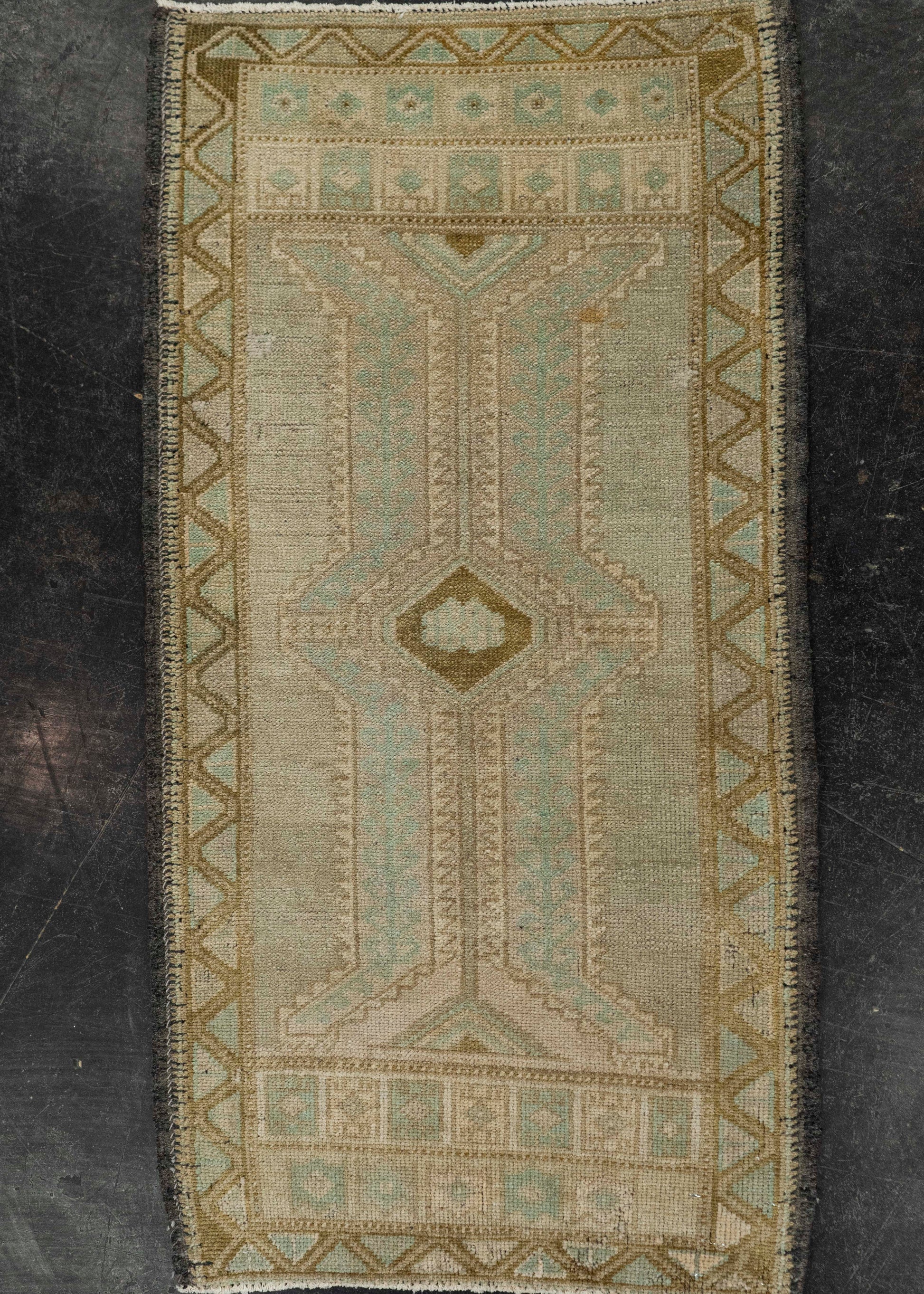 Turkish Mini Rug Oriental Hand Knotted Vintage Rug 1'9" x 3'5" #21061