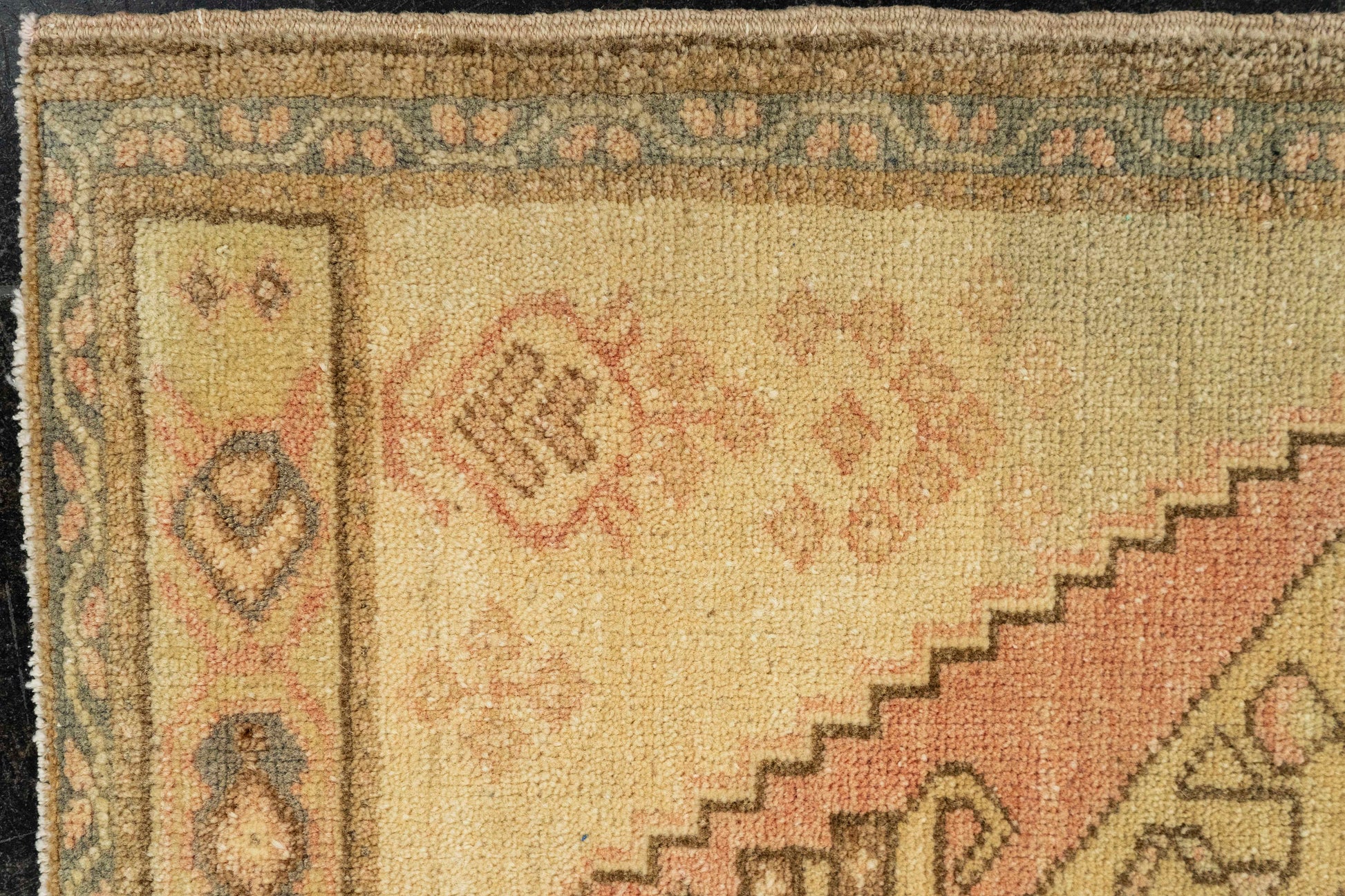 Turkish Mini Rug Oriental Hand Knotted Vintage Rug  1'10" x  3' #22018