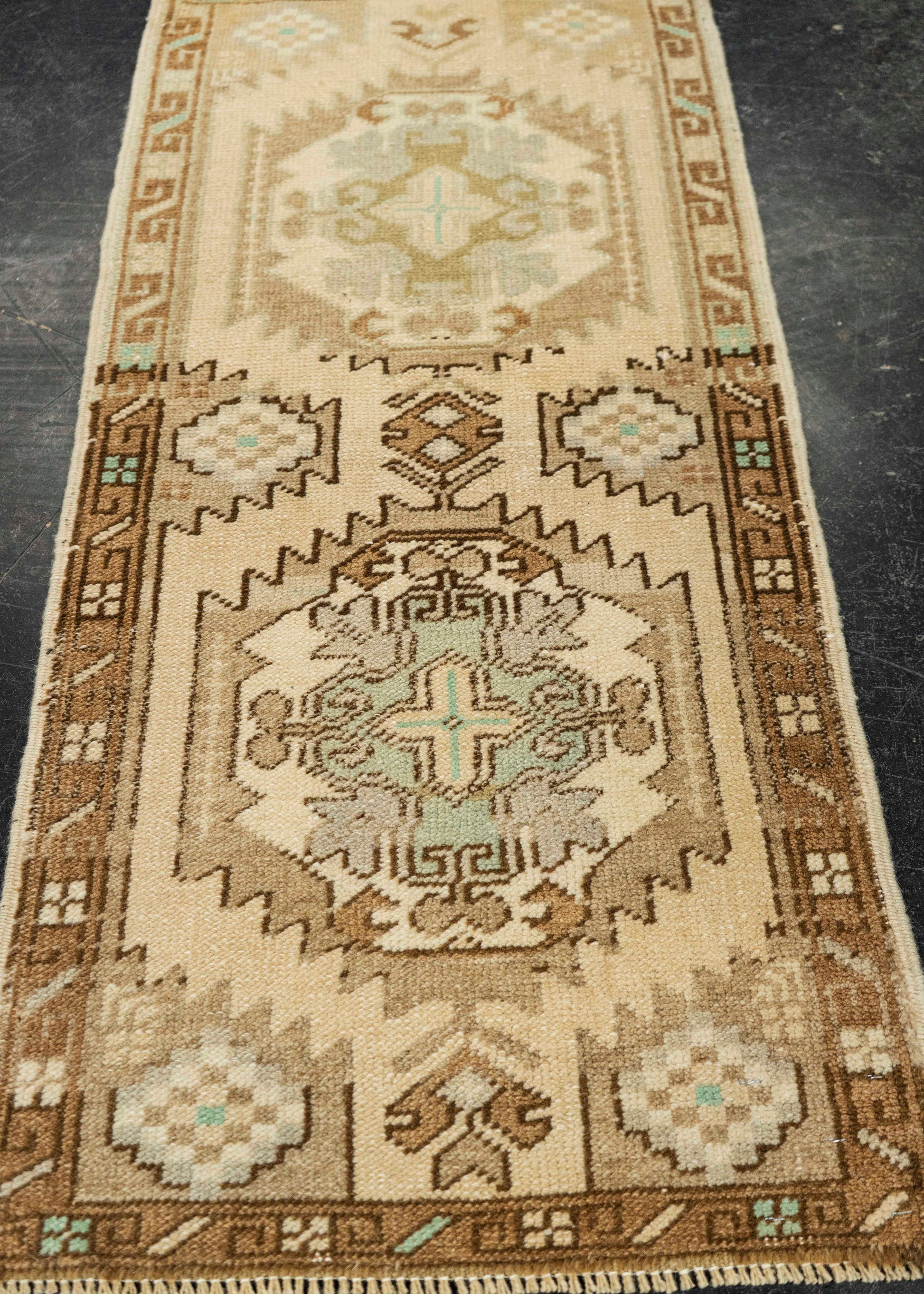 Turkish Mini Rug Oriental Hand Knotted Vintage Rug 1'7" x 3'4" #21256
