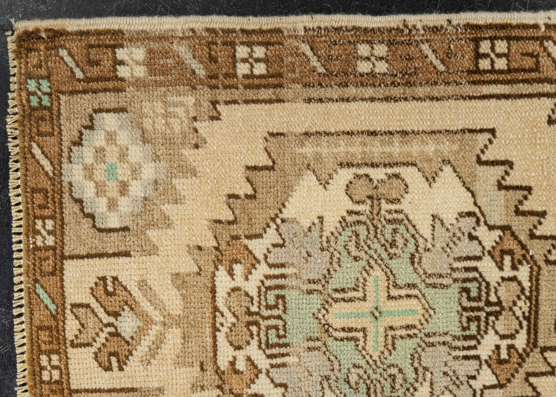 Turkish Mini Rug Oriental Hand Knotted Vintage Rug 1'7" x 3'4" #21256