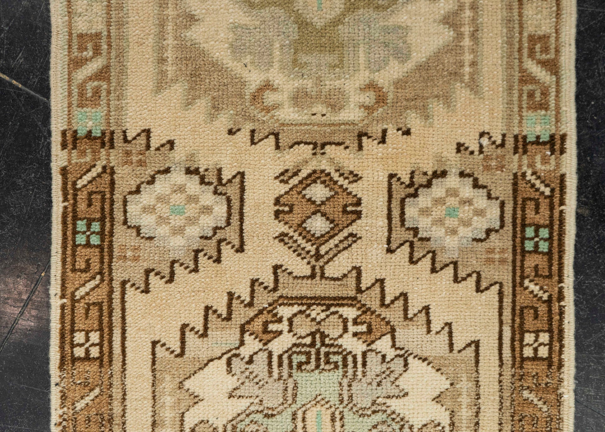 Turkish Mini Rug Oriental Hand Knotted Vintage Rug 1'7" x 3'4" #21256