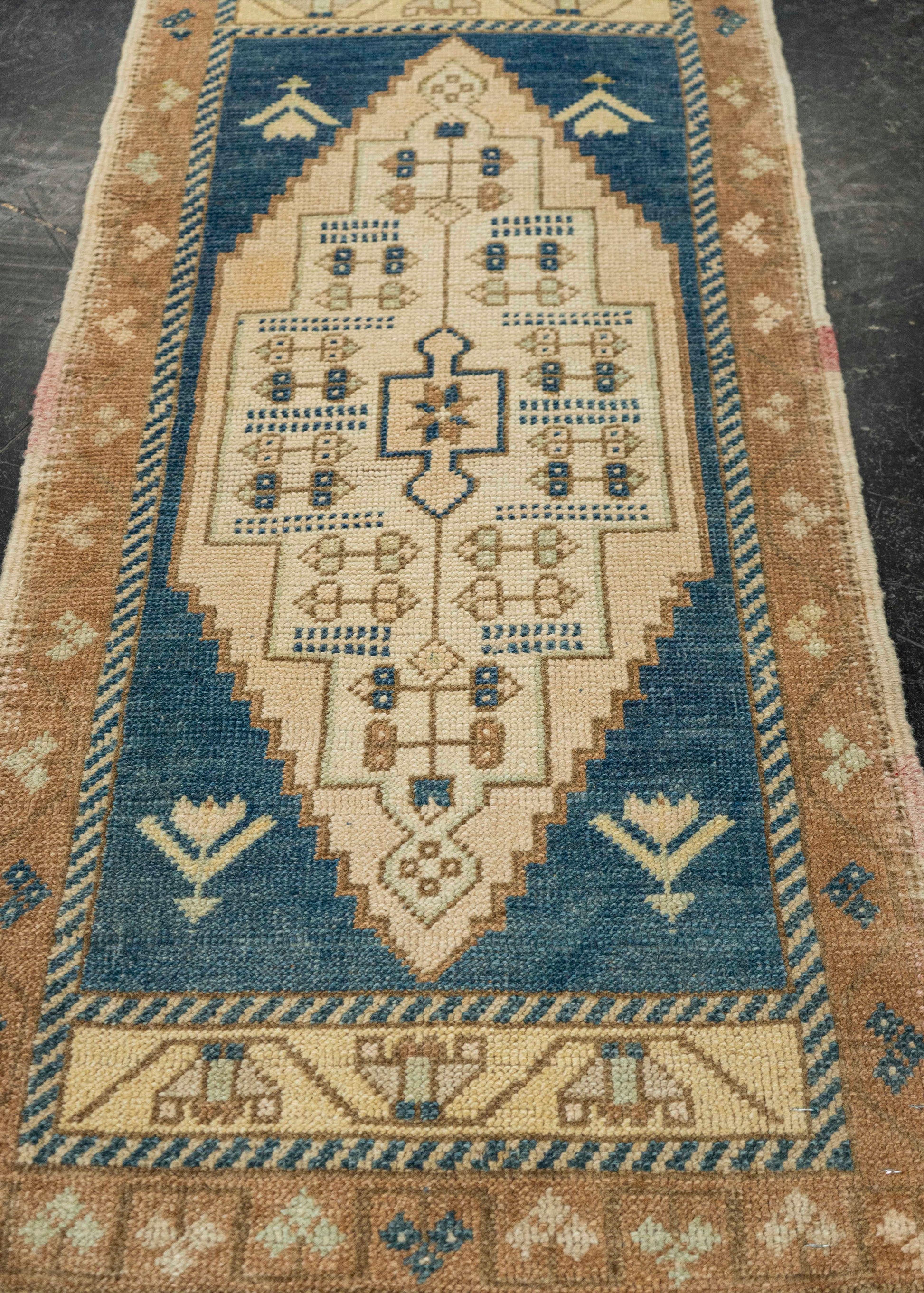 Turkish Mini Rug Oriental Hand Knotted Vintage Rug 1'9" x 3'6" #21263