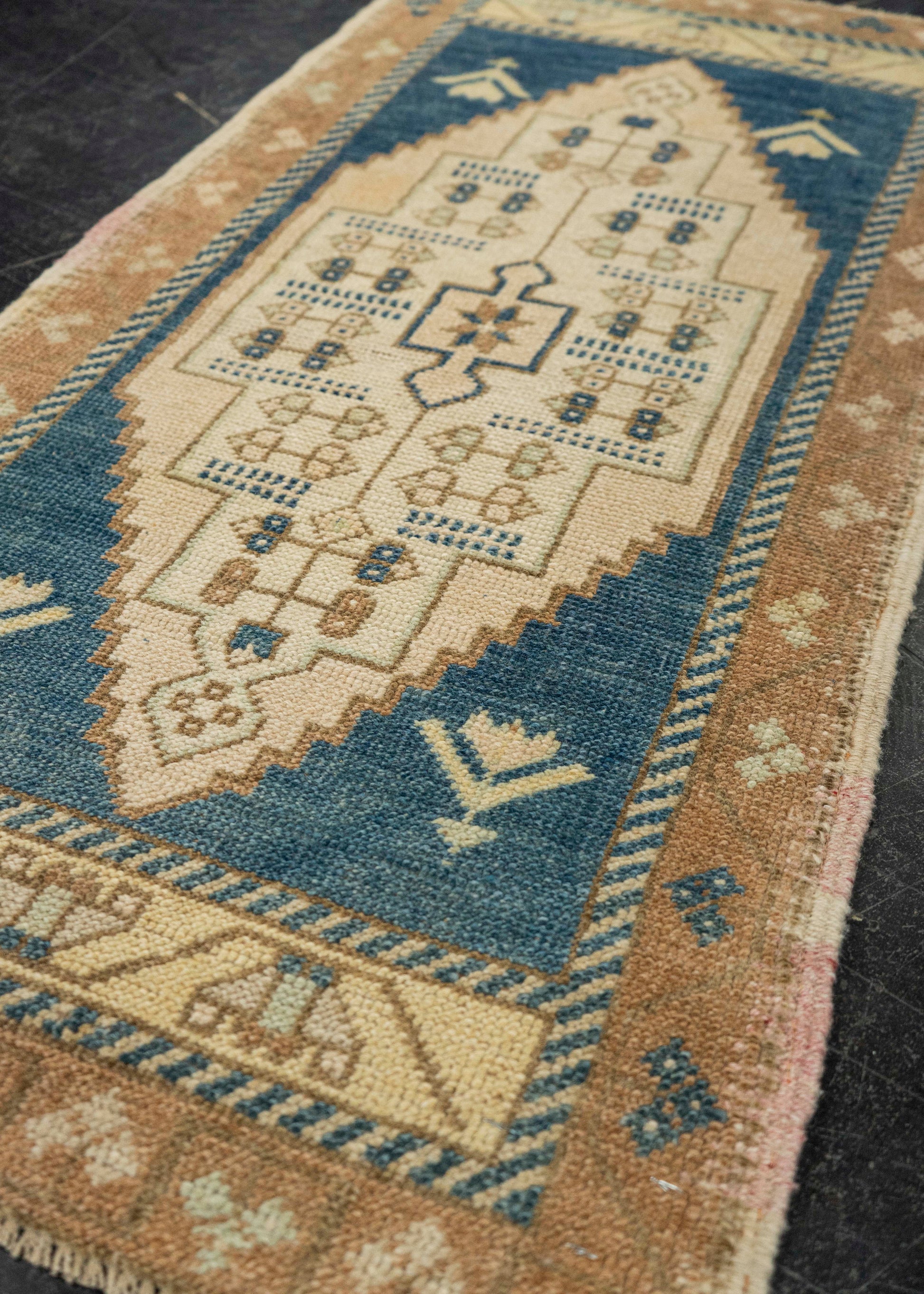 Turkish Mini Rug Oriental Hand Knotted Vintage Rug 1'9" x 3'6" #21263