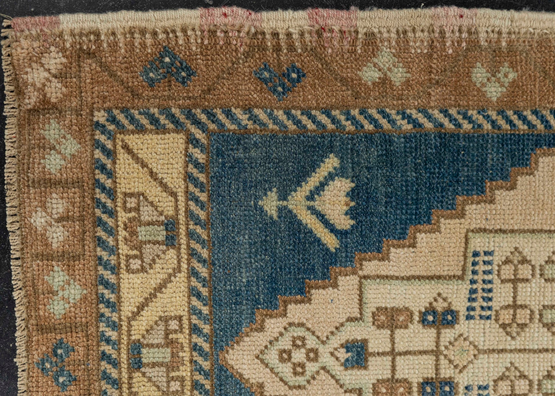 Turkish Mini Rug Oriental Hand Knotted Vintage Rug 1'9" x 3'6" #21263