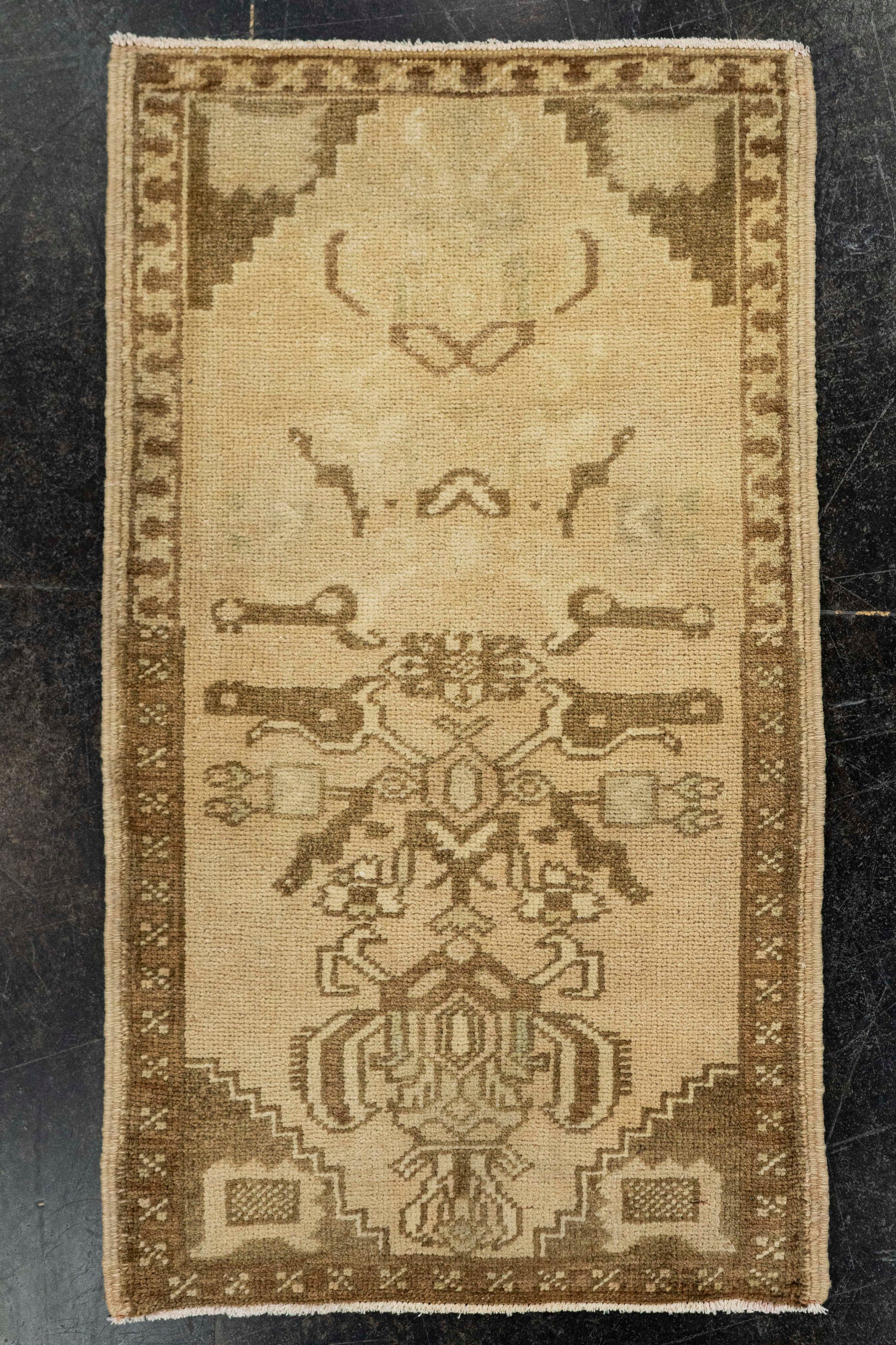 Turkish Mini Rug Oriental Hand Knotted Vintage Rug  1'8" x  2'11" #22009