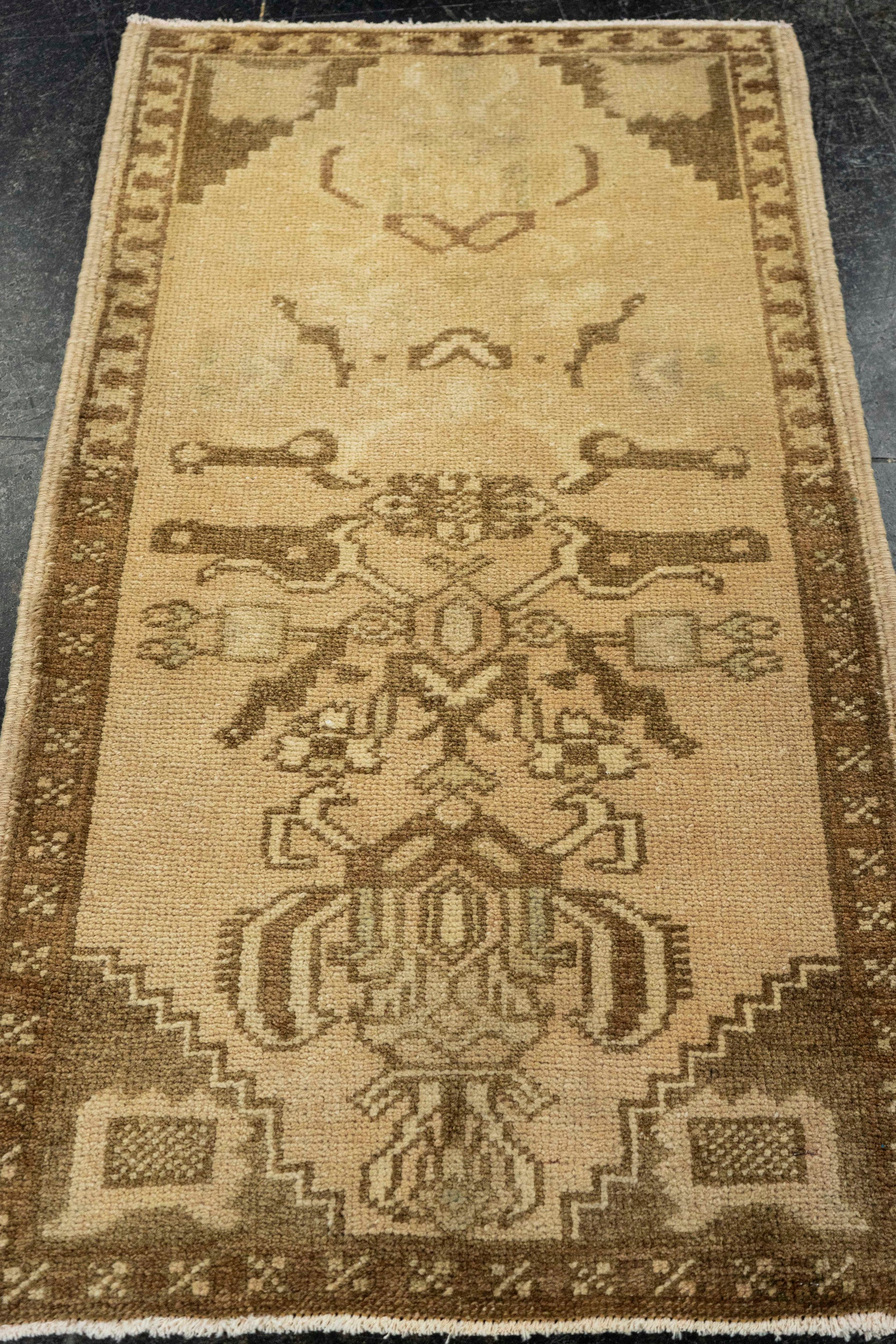 Turkish Mini Rug Oriental Hand Knotted Vintage Rug  1'8" x  2'11" #22009