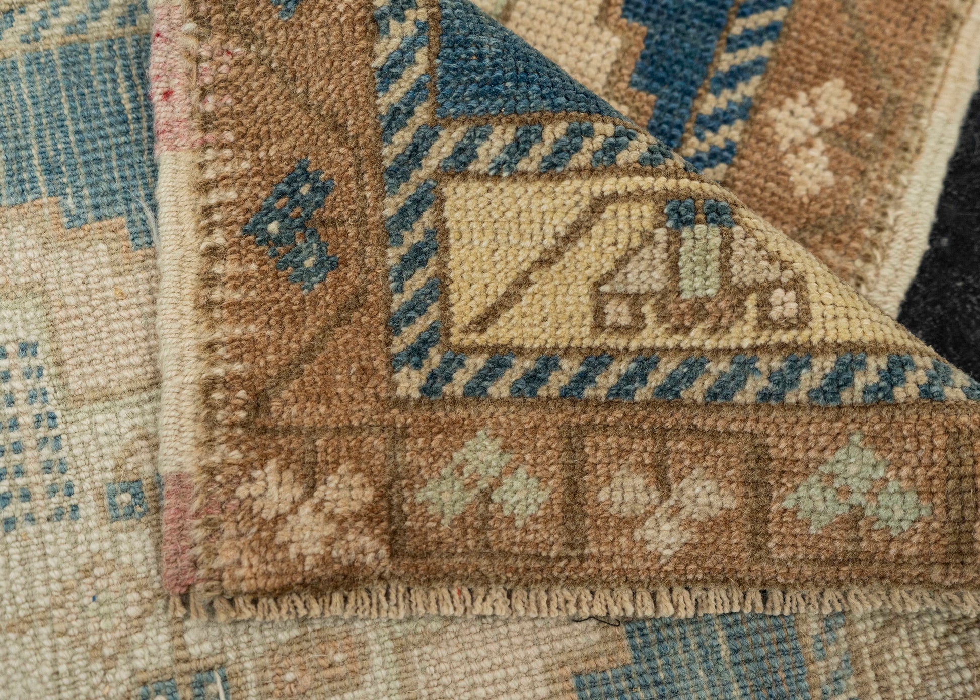 Turkish Mini Rug Oriental Hand Knotted Vintage Rug 1'9" x 3'6" #21263