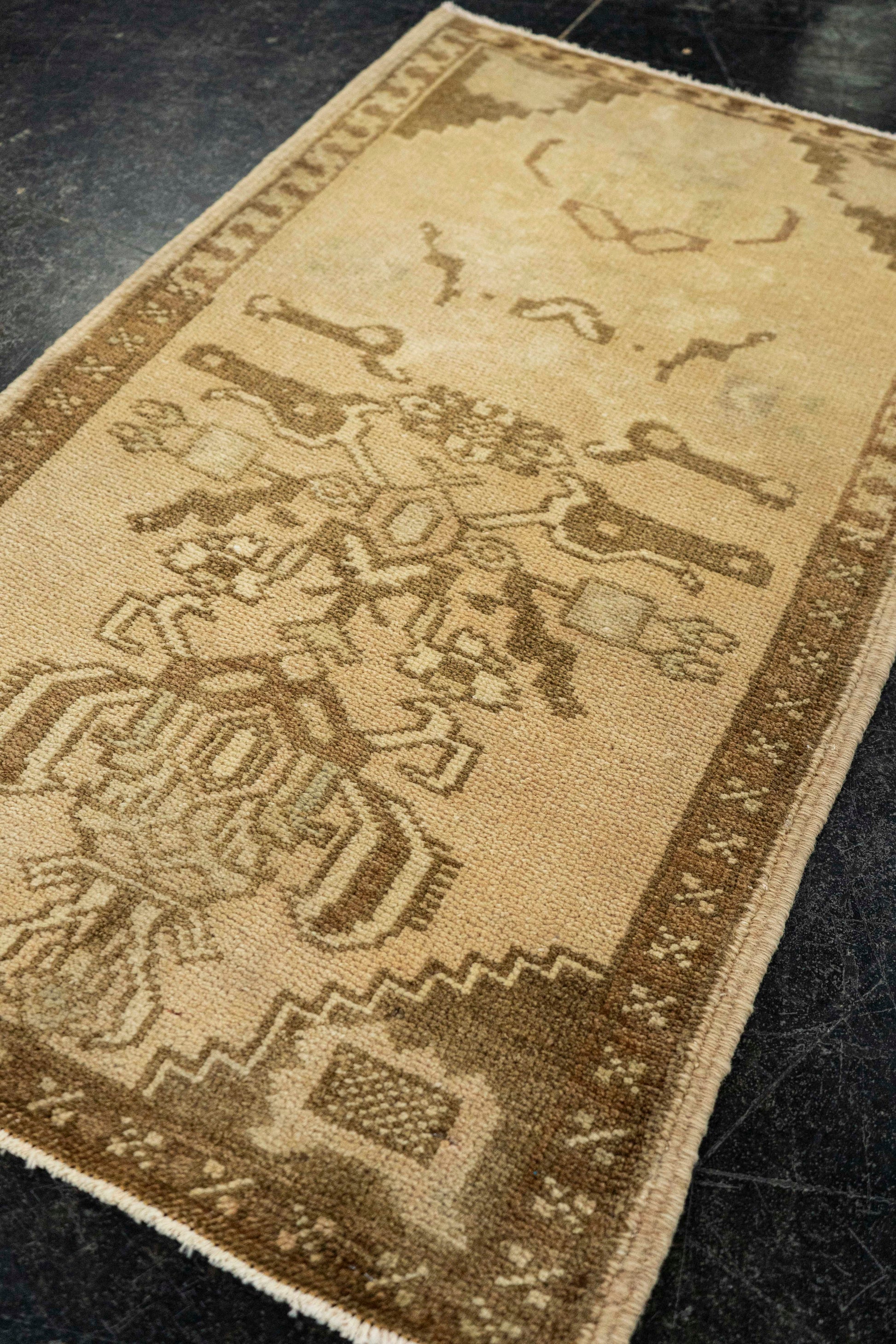 Turkish Mini Rug Oriental Hand Knotted Vintage Rug  1'8" x  2'11" #22009