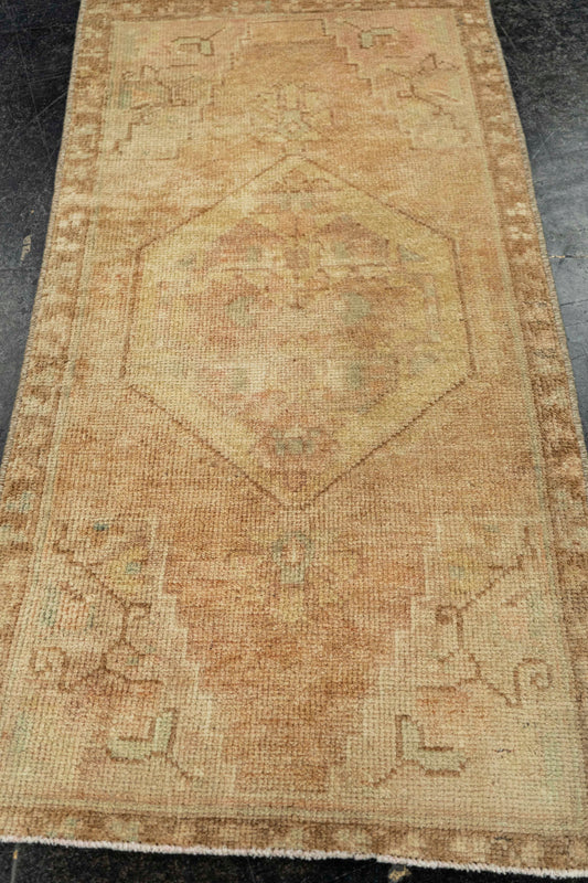Turkish Mini Rug Oriental Hand Knotted Vintage Rug  1'7" x  3'2" #22097