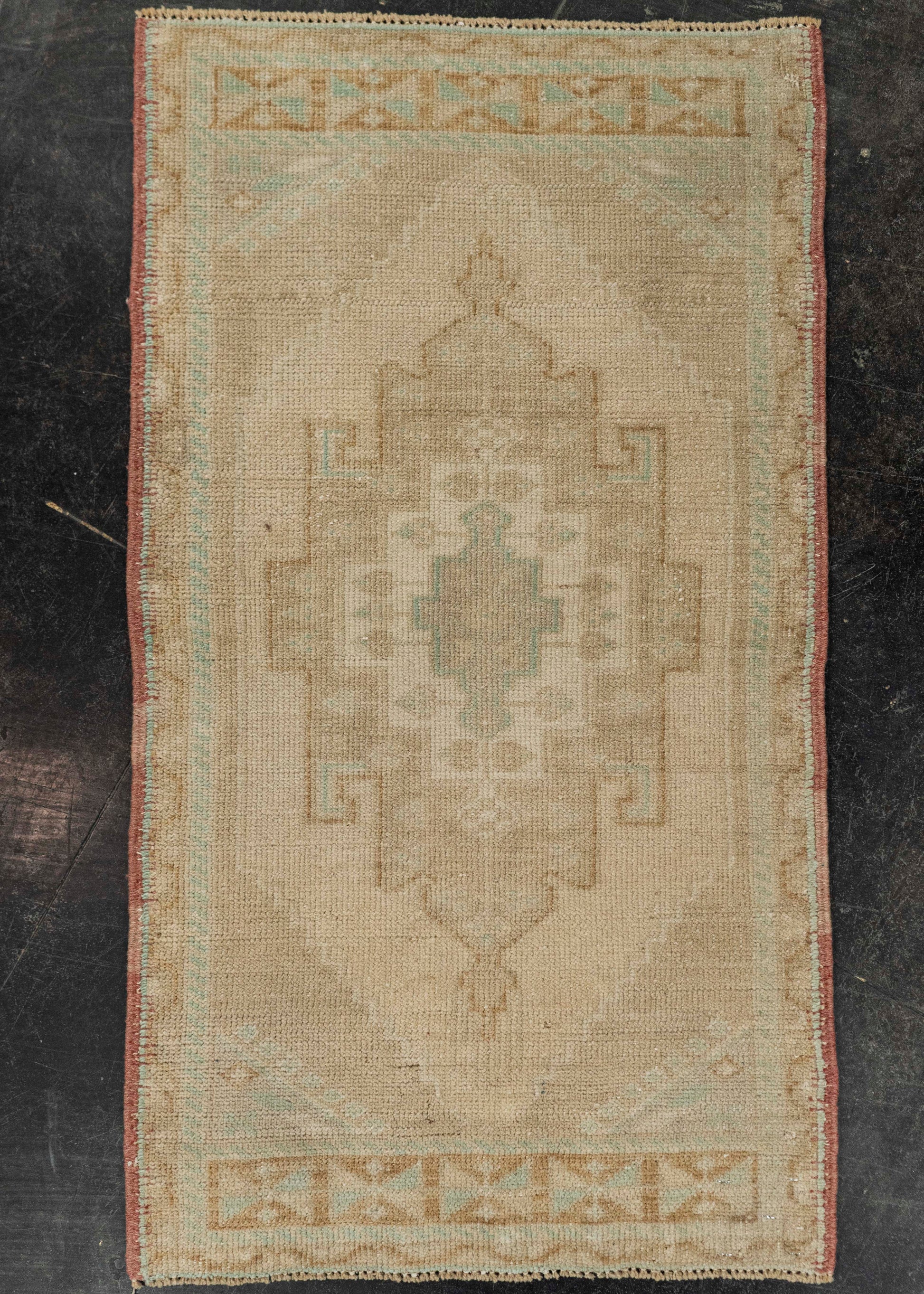 Turkish Mini Rug Oriental Hand Knotted Vintage Rug 1'10" x 3'3" #21046