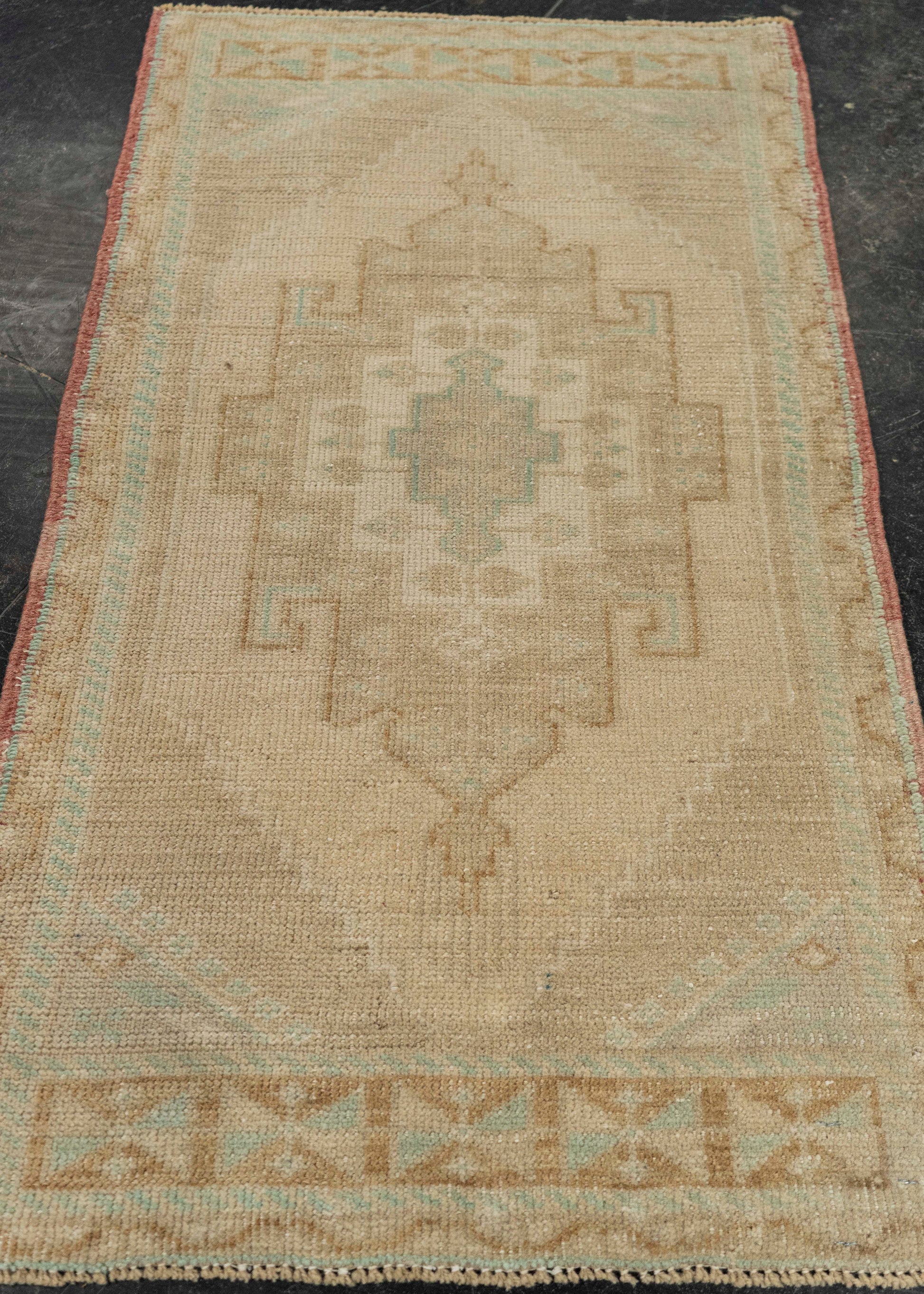 Turkish Mini Rug Oriental Hand Knotted Vintage Rug 1'10" x 3'3" #21046