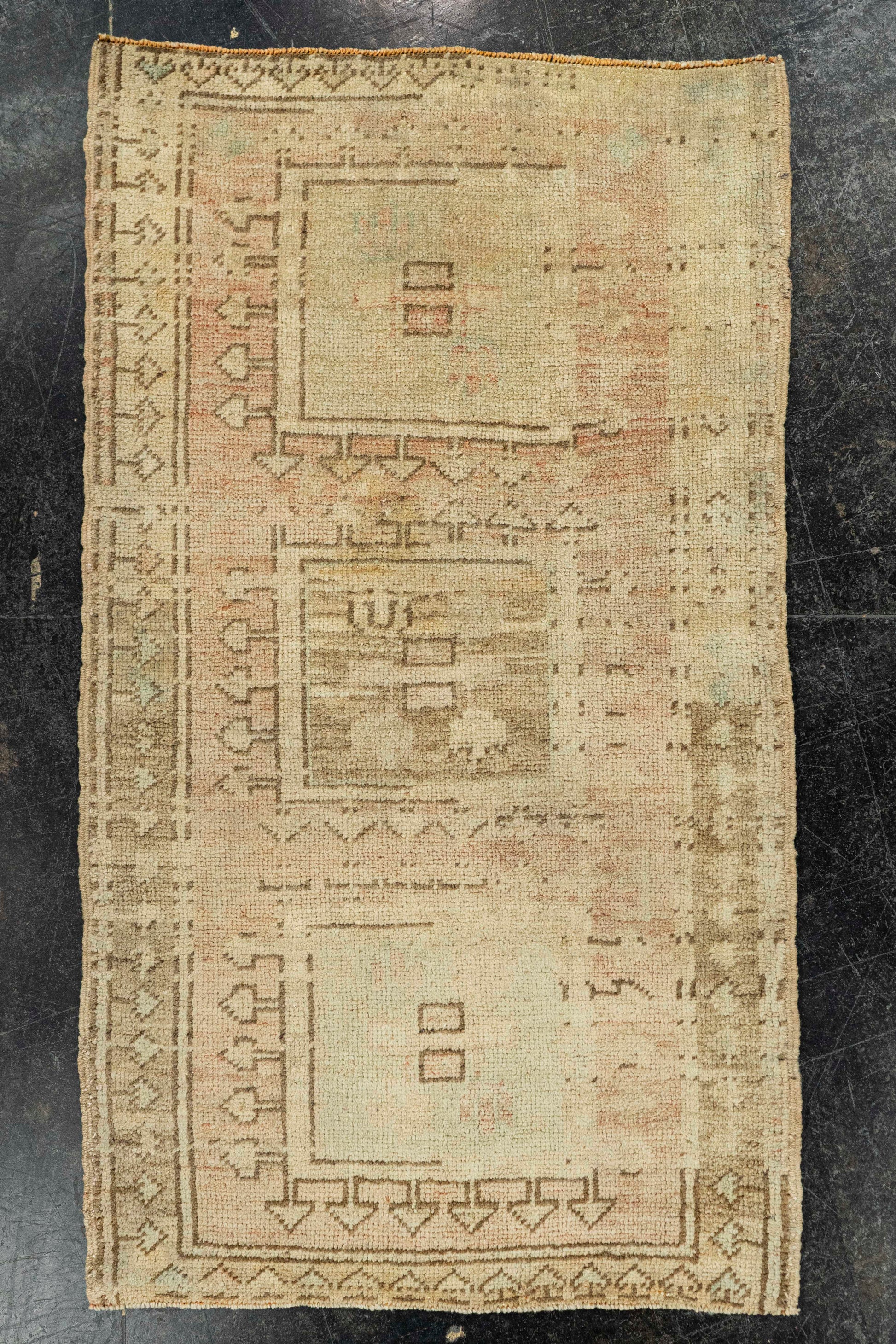 Turkish Mini Rug Oriental Hand Knotted Vintage Rug  1'9" x  3'1" #22044