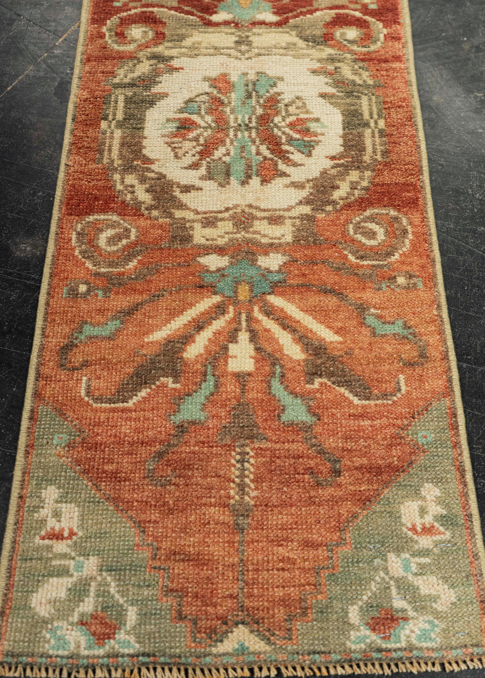 Turkish Mini Rug Oriental Hand Knotted Vintage Rug 1'3" x 3' #21238