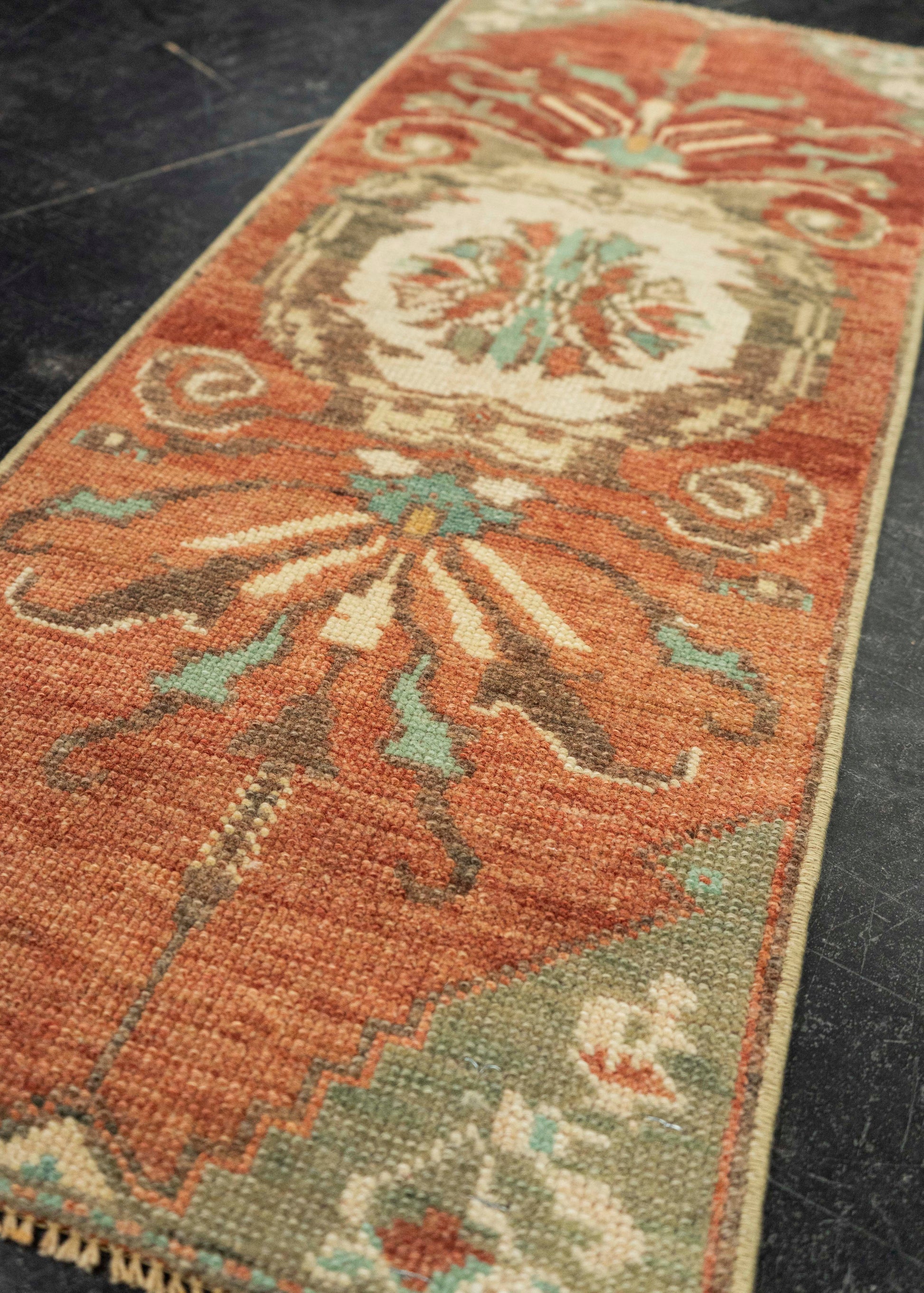 Turkish Mini Rug Oriental Hand Knotted Vintage Rug 1'3" x 3' #21238
