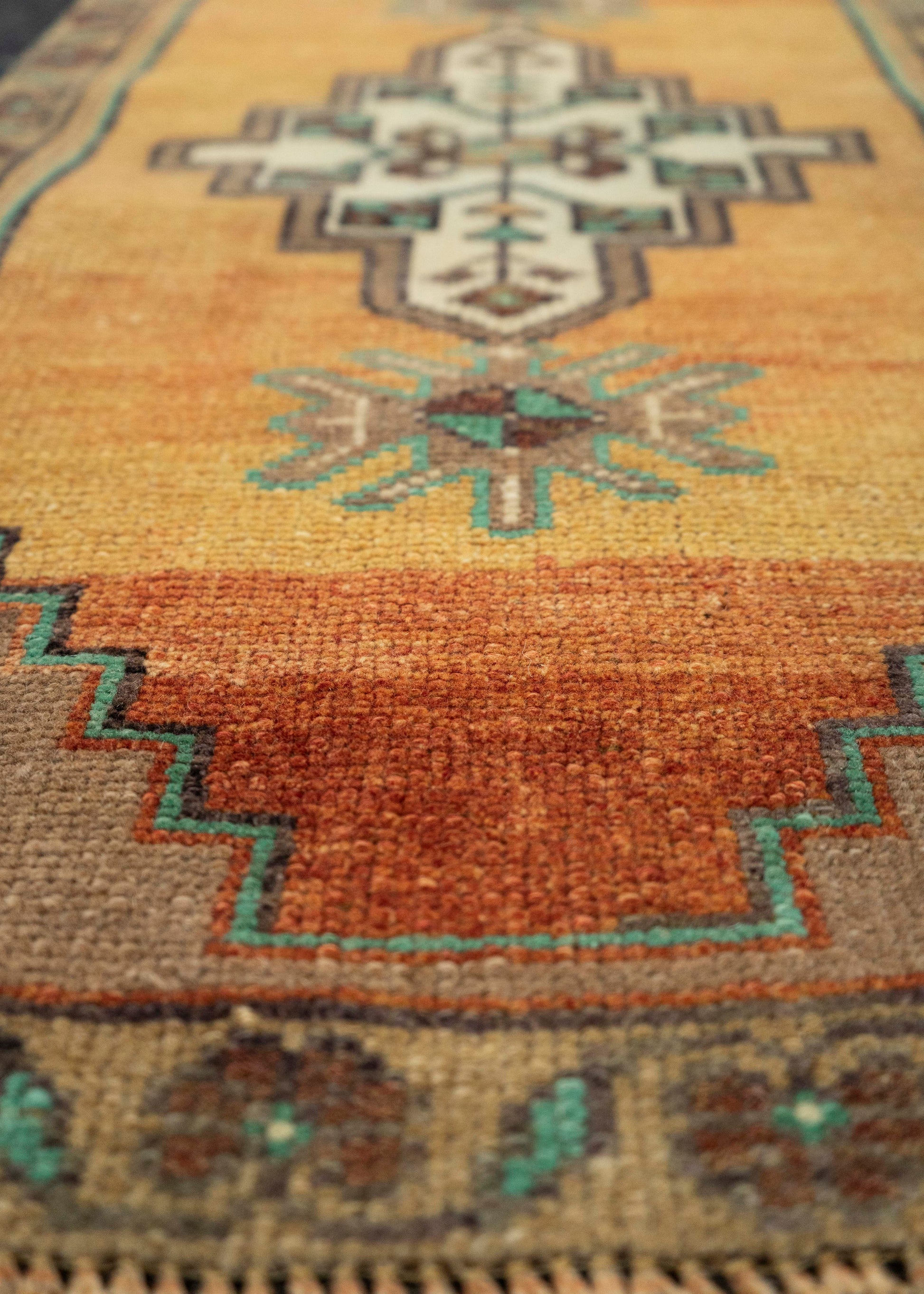 Turkish Mini Rug Oriental Hand Knotted Vintage Rug 1'7" x 3' #21220